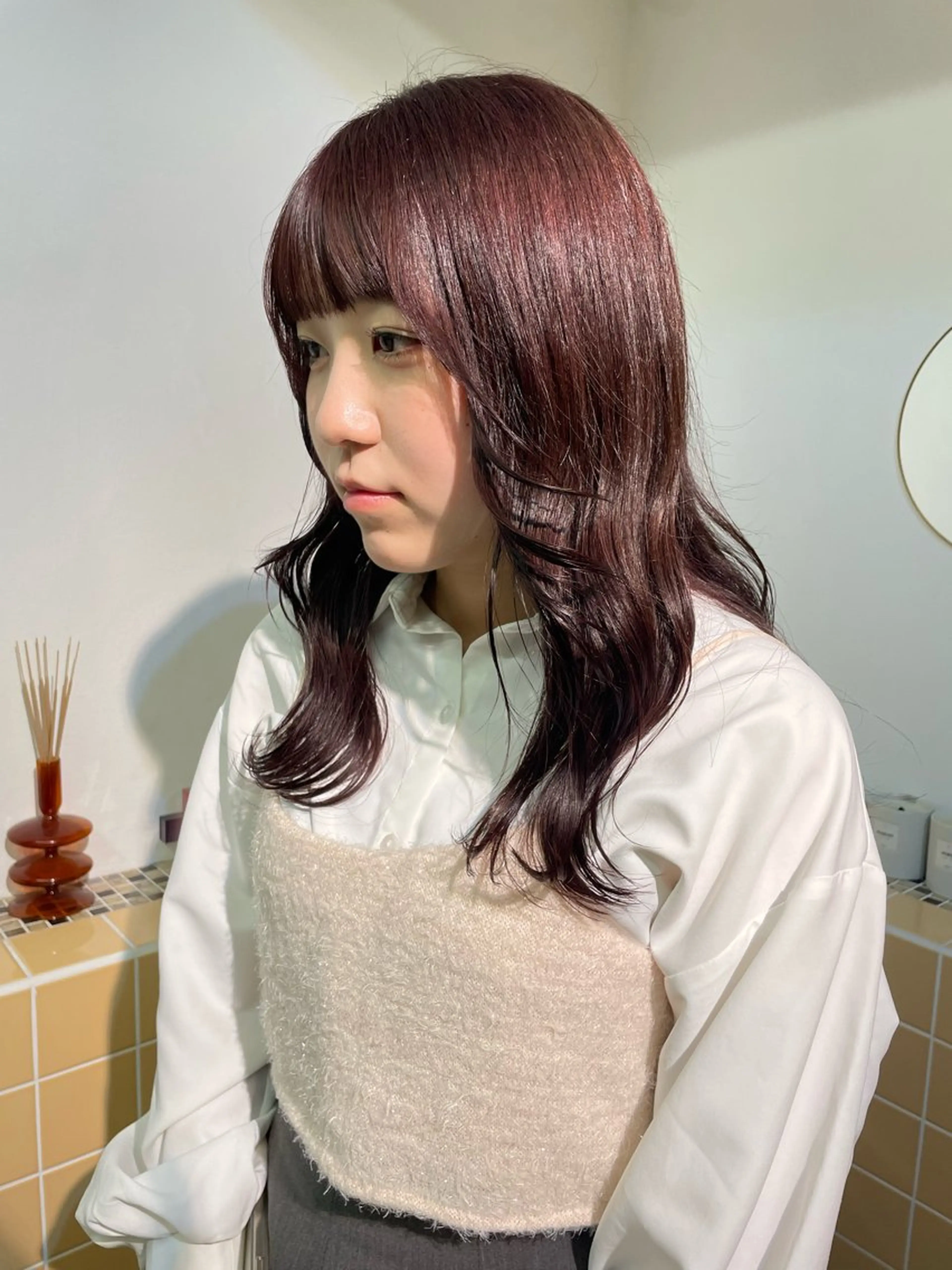 セミロング カラー カット ヘアカラー トリートメント sakura🌸 レイヤー/nelkeのヘアスタイル