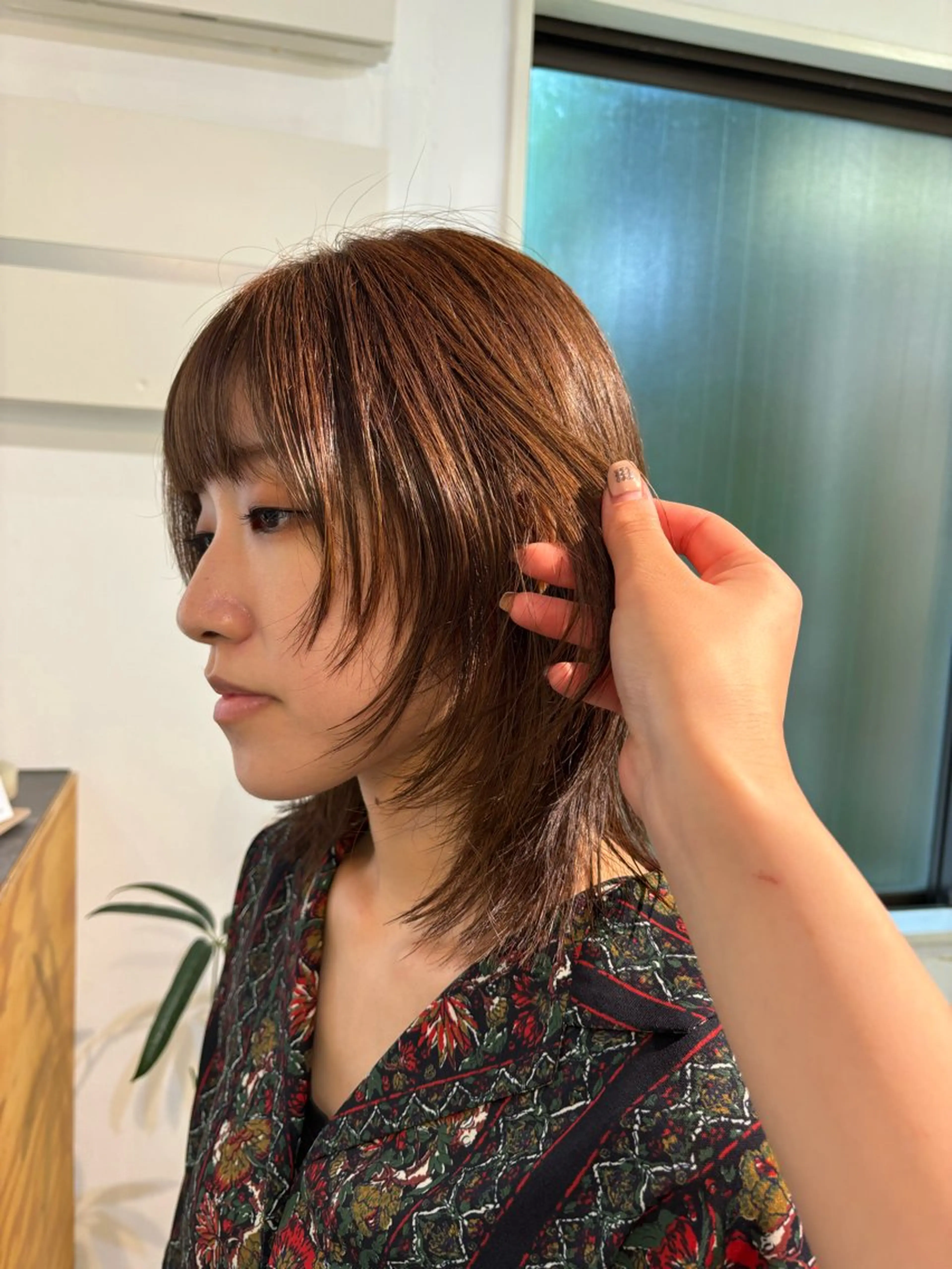 ミディアム カラー カット ヘアカラー トリートメント sakura🌸 レイヤー/nelkeのヘアスタイル