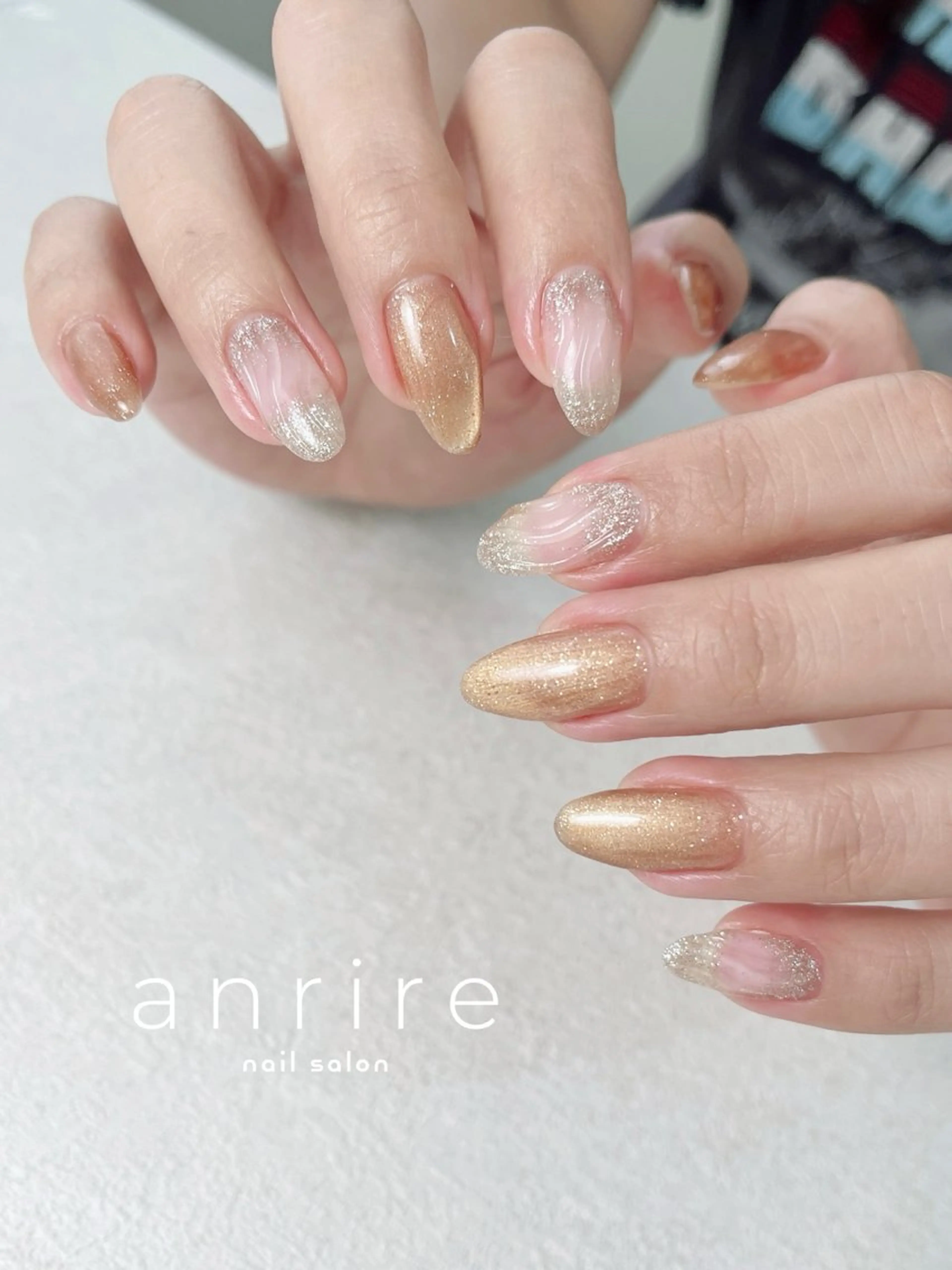 ネイル クリアネイル フラッシュネイル フラッシュマグ ジェルネイル キラキラネイル ハンドネイル nail salon anrire〜アンリール〜所属・nailsalon anrireのネイルデザイン