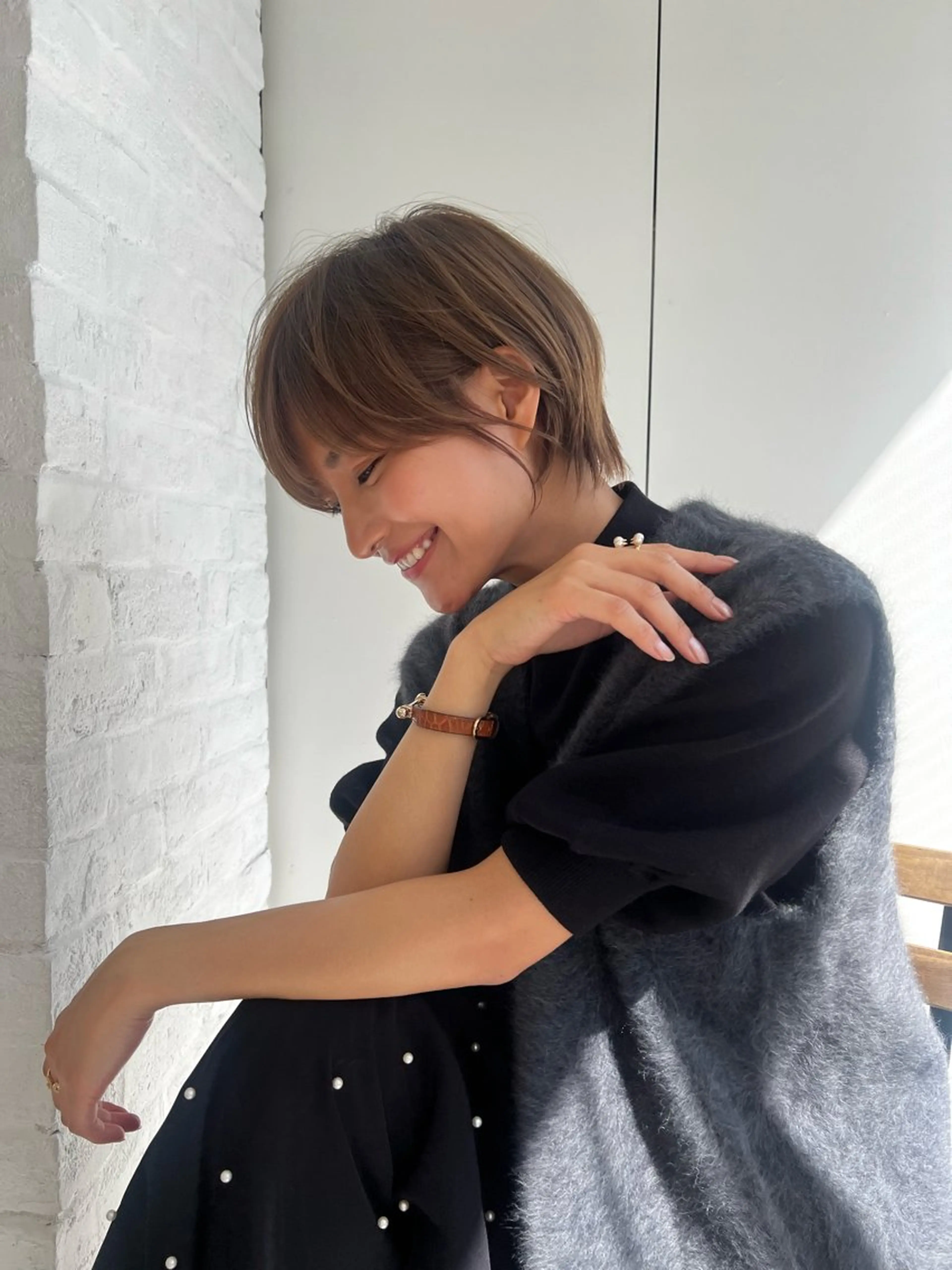 ショート 高島大登/顔周り /ミルクティーのヘアスタイル