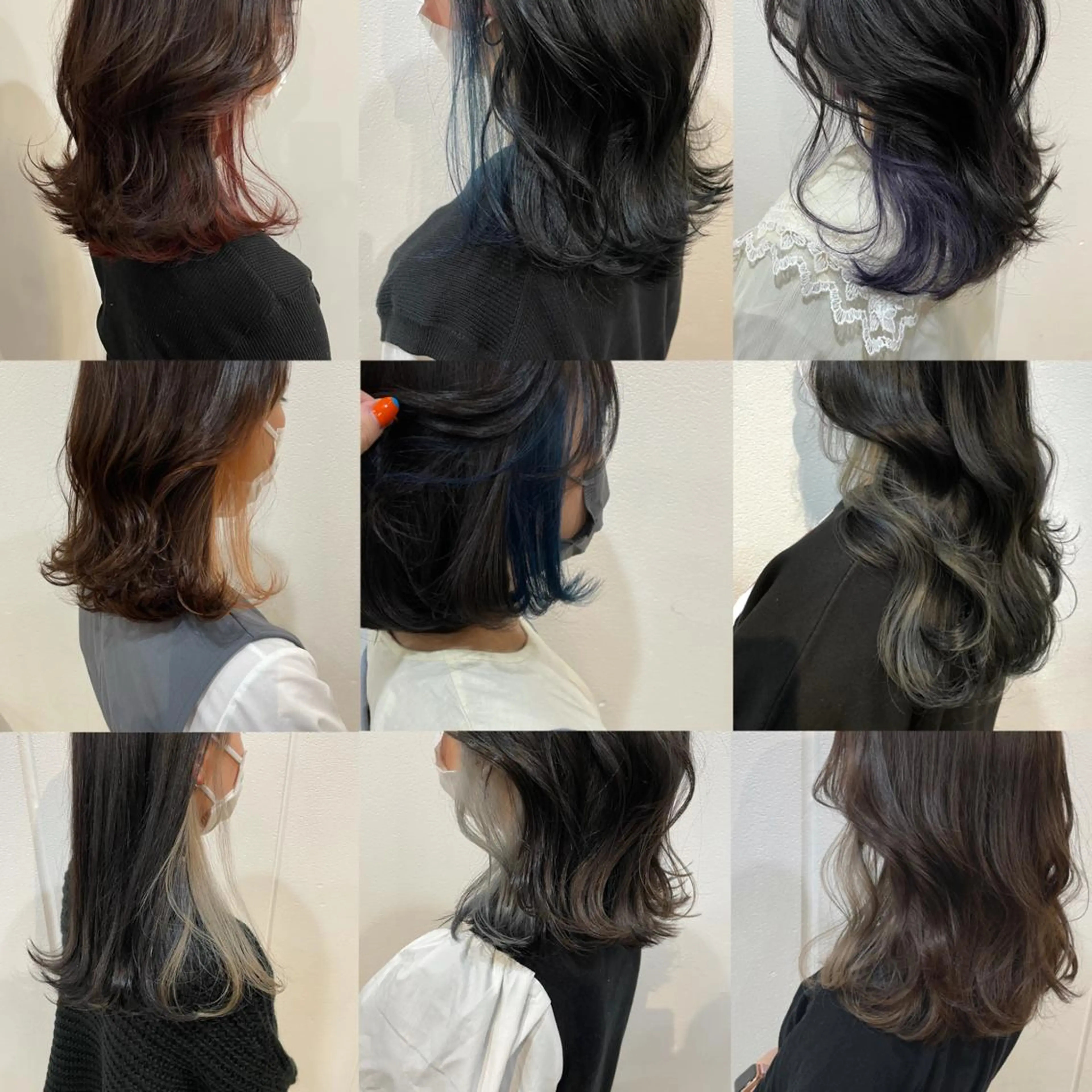 ミディアム カラー ブリーチ インナーカラー Lolonois梅田 /Okazaki:)のヘアスタイル