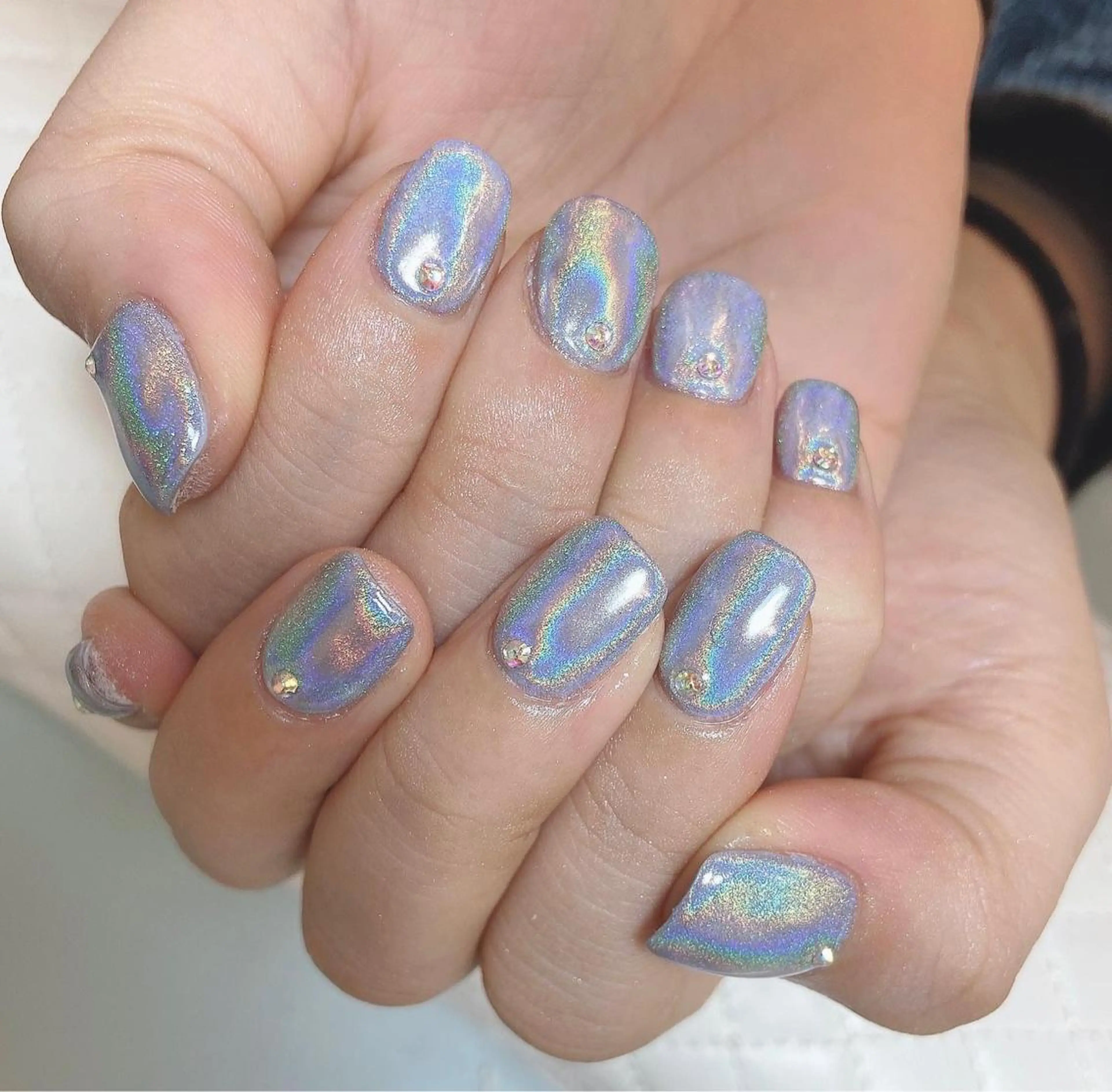 ネイル ブルー ミラーネイル パープル Nailist🌟 Wakanaのネイルデザイン