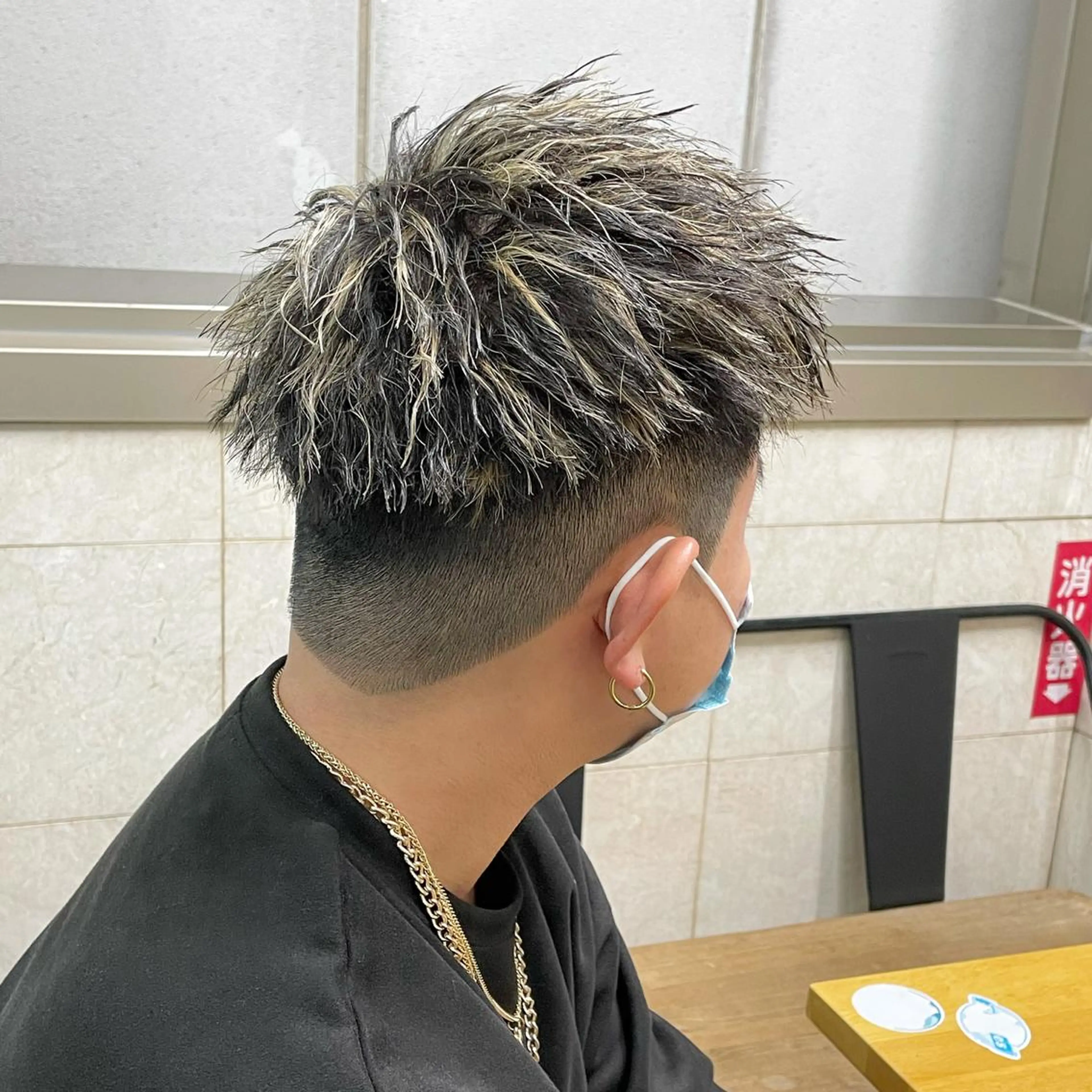 カラー パーマ メンズ メンズメッシュ メッシュ Le'a所属・渋谷/フェード/ 國分 翔のヘアスタイル