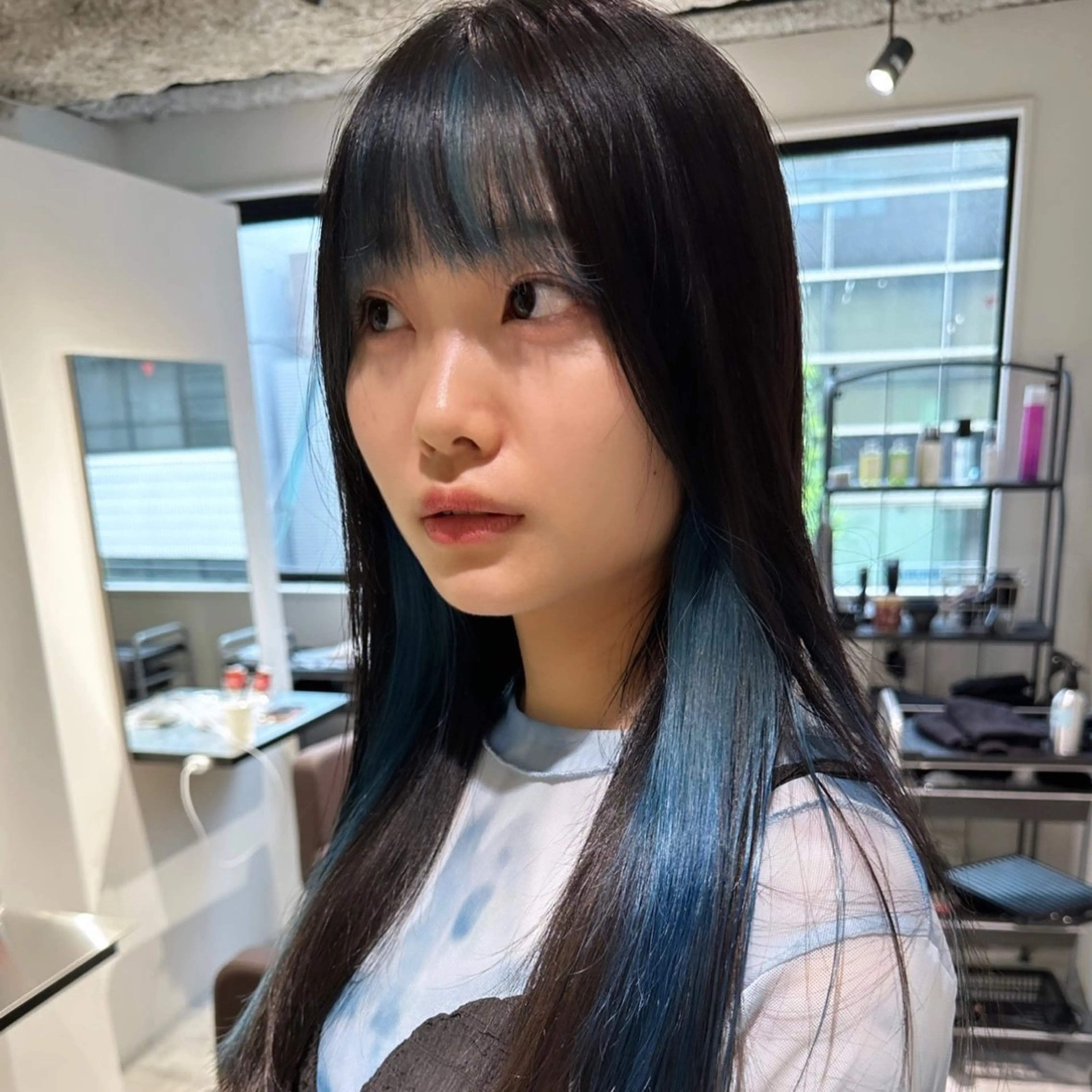 ロング カラー ベージュカラー デザインカラー ダブルカラー ハイトーンカラー イルミナカラー カット ヘアカラー トリートメント 心斎橋ダブルカラー ボブ/レイヤーのヘアスタイル