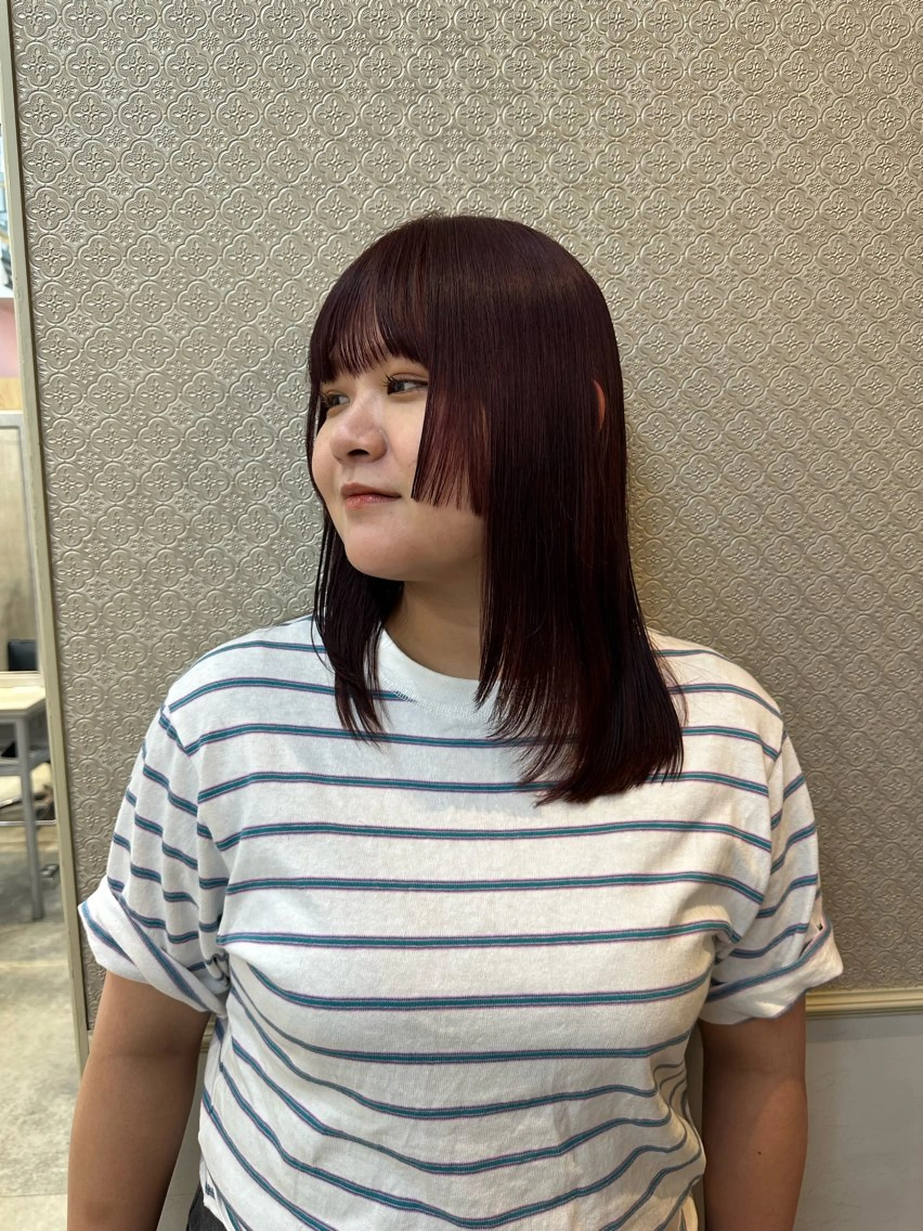 ミディアム 顔周りカット カット さとう あやかのヘアスタイル