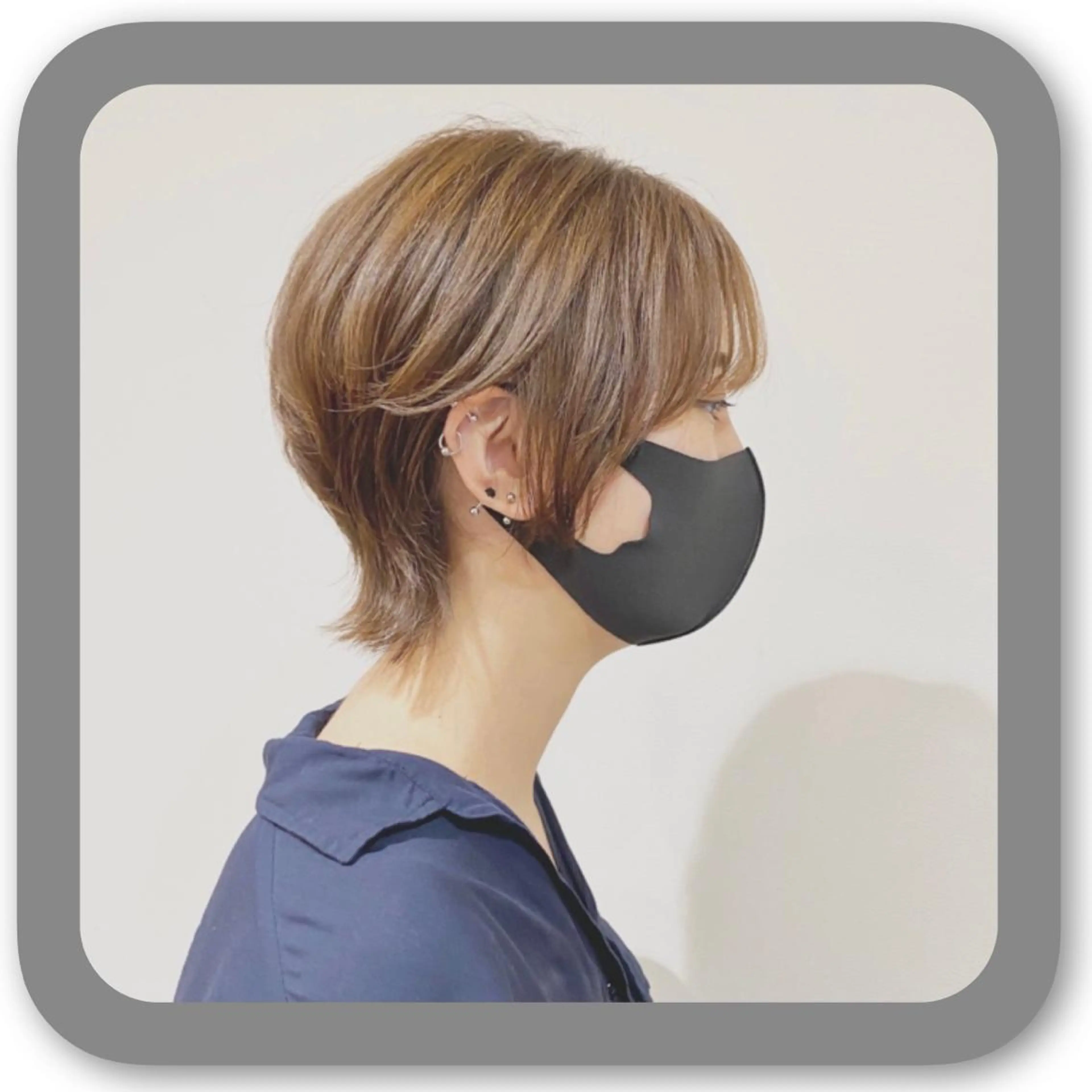 ショート アッシュ ボブ 髪質改善 レイヤーカット ショートヘア カット ショート〜ミディアム 喜多司のヘアスタイル