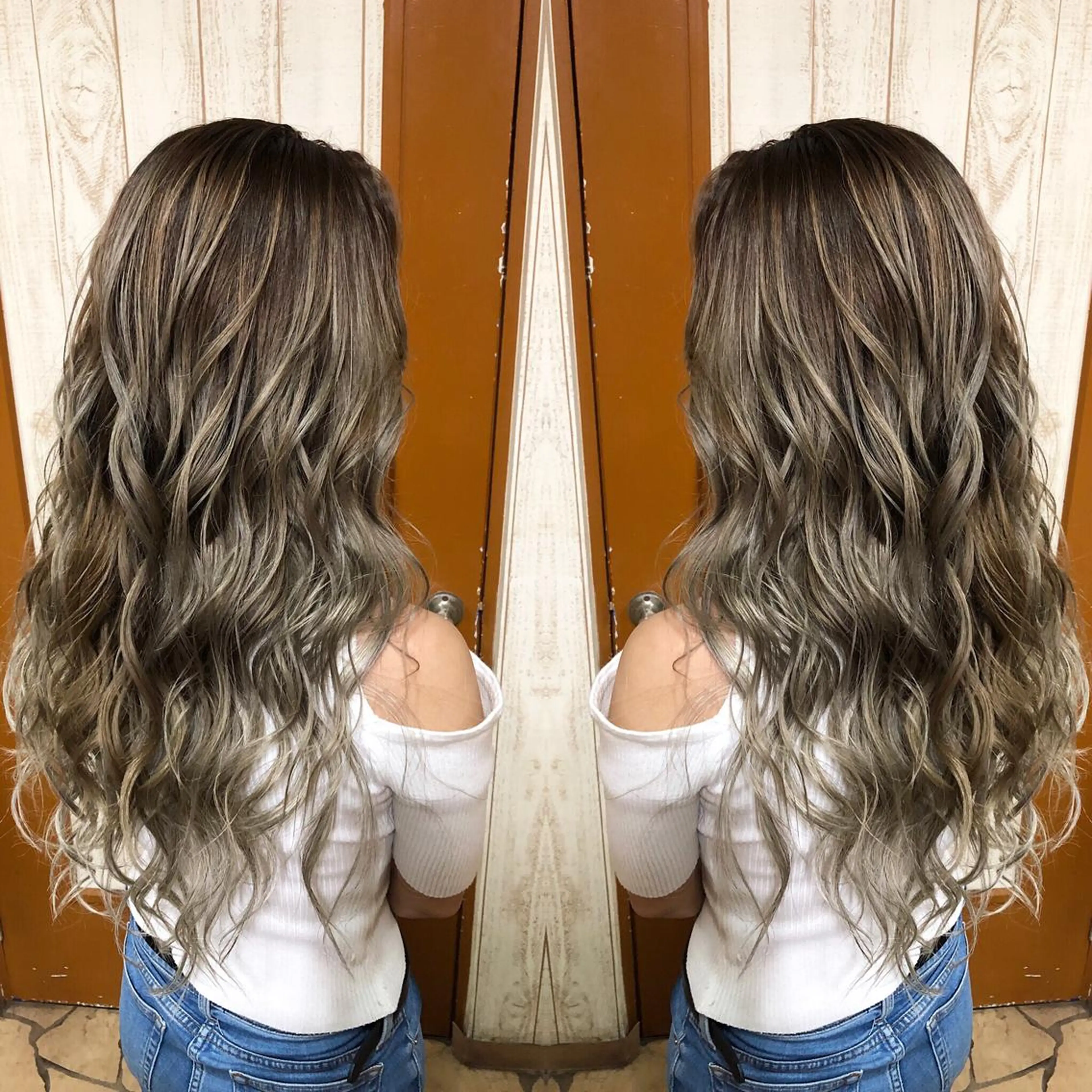 ロング カラー kr2s アメ村のヘアスタイル