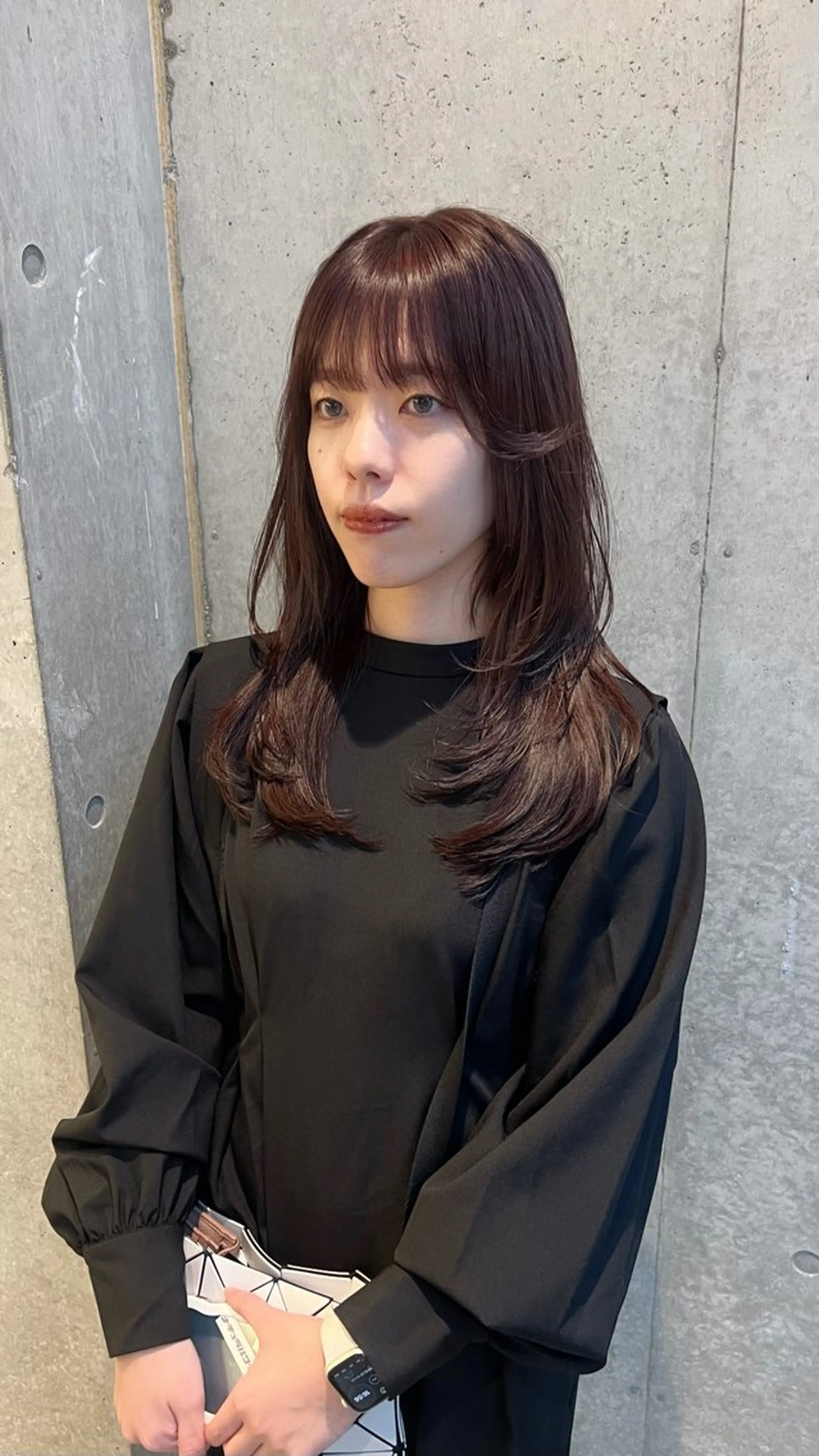 ロング カラー ボルドーカラー 伸ばしかけ ロング カット ヘアカラー トリートメント 誰よりも丁寧なカット 🍀小林輝のヘアスタイル