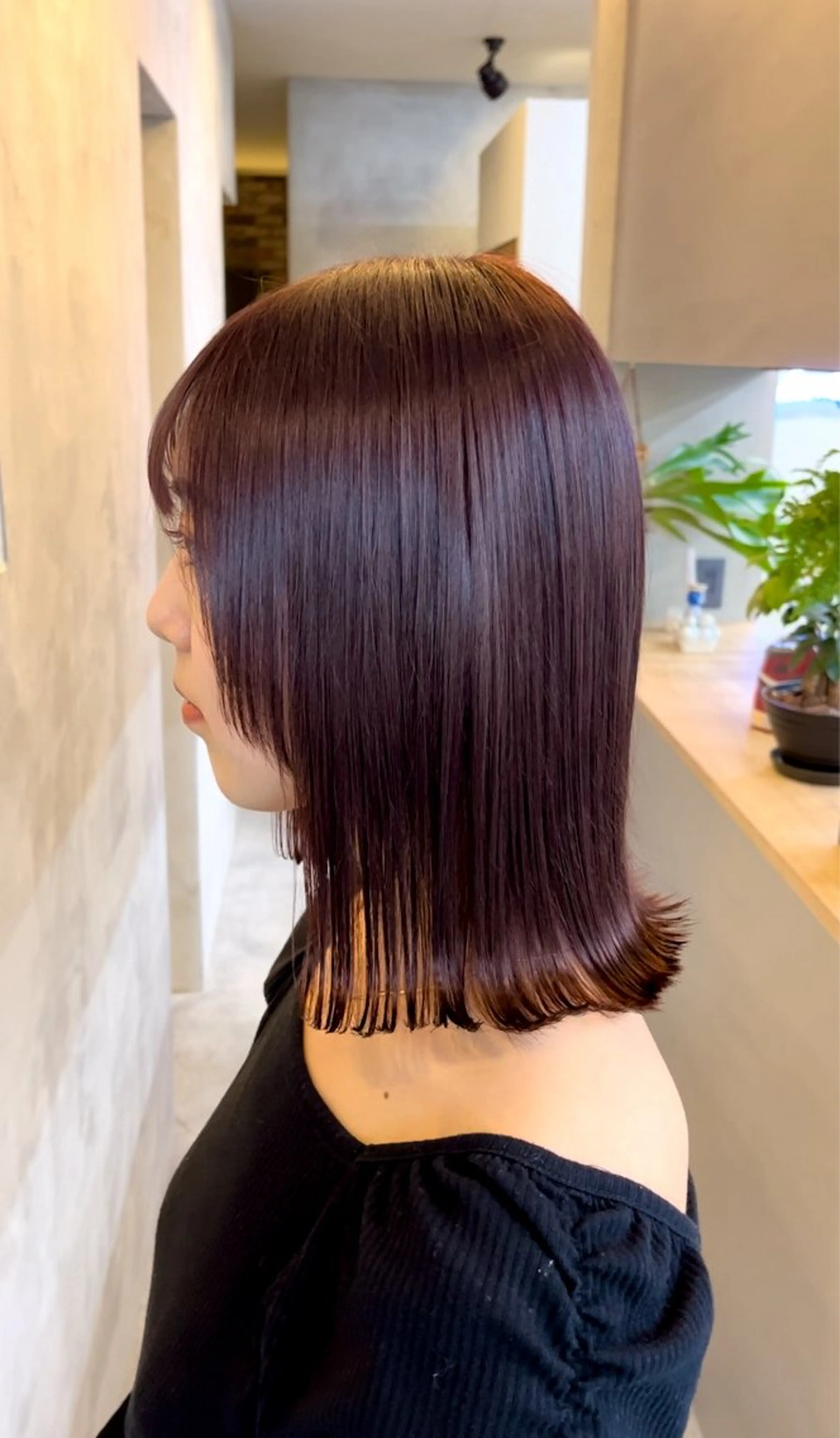 ミディアム カラー ブラウンカラー レッドカラー レッドブラウン カット ヘアカラー トリートメント Salon de  COCO所属・Yu kaのヘアスタイル