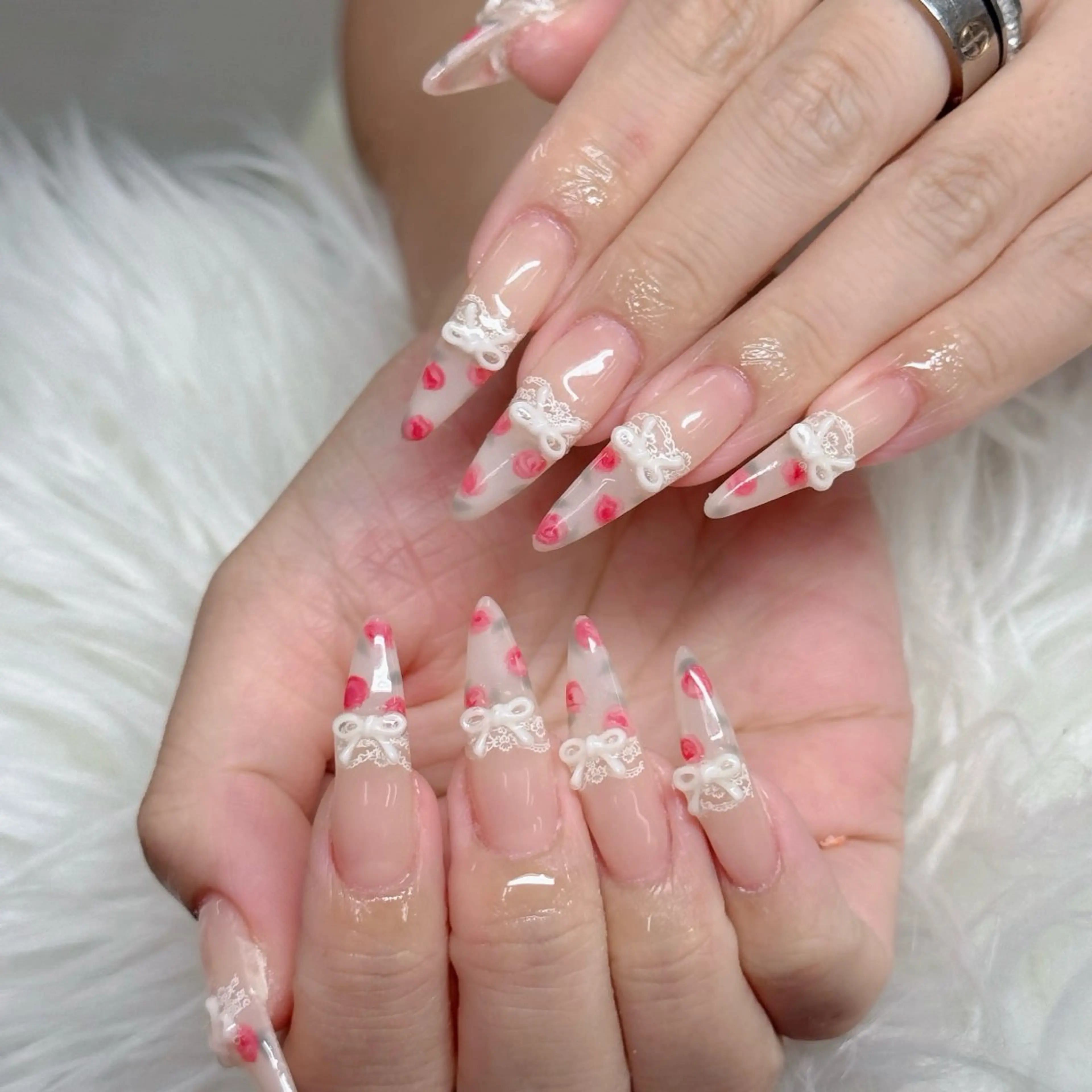 ネイル フットネイル フレンチネイル グラデーション 韓国ネイル ロングネイル ハンドネイル Hani Nail Salonのネイルデザイン