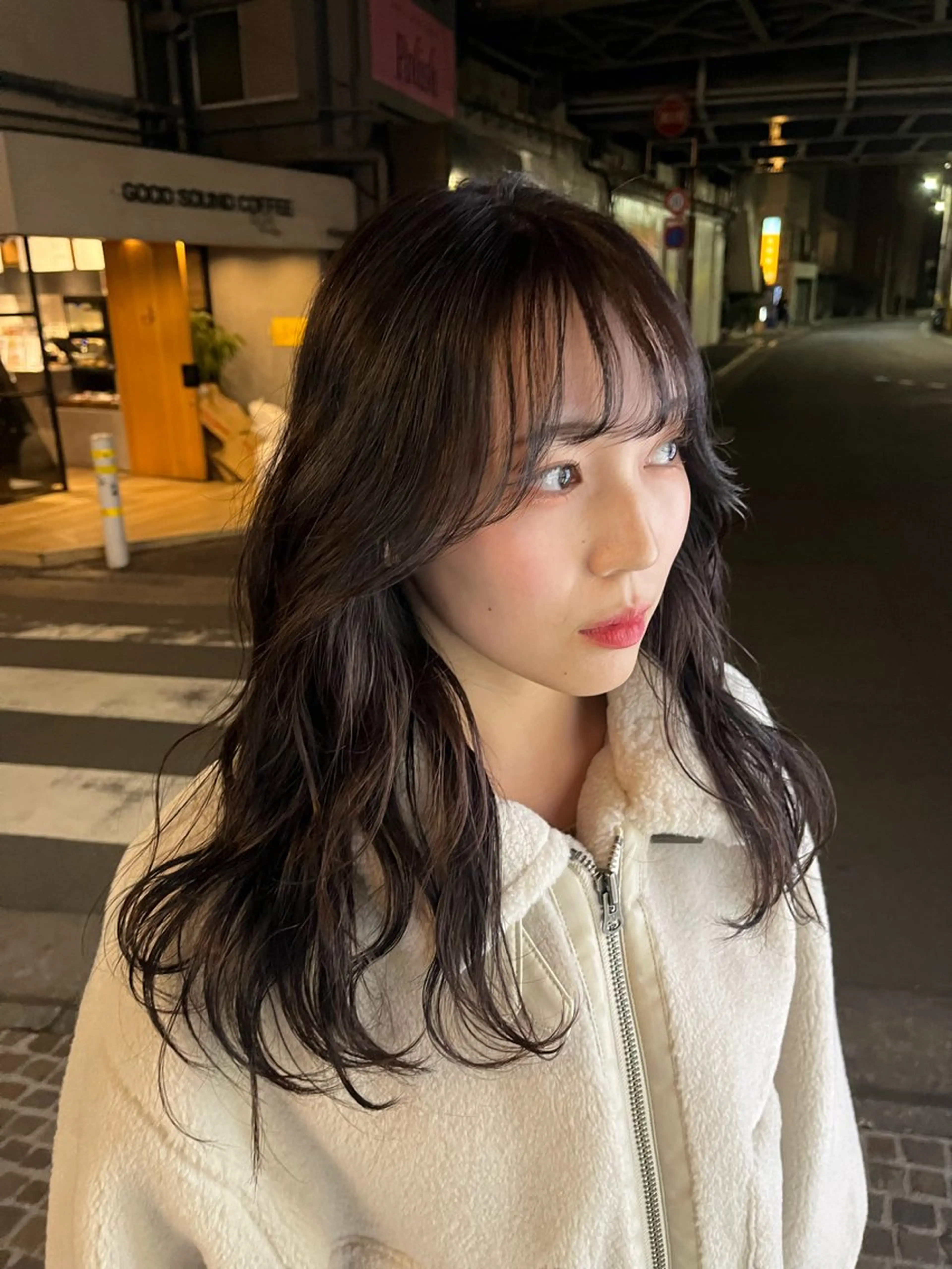 ロング カラー 竹内 菜々子のヘアスタイル