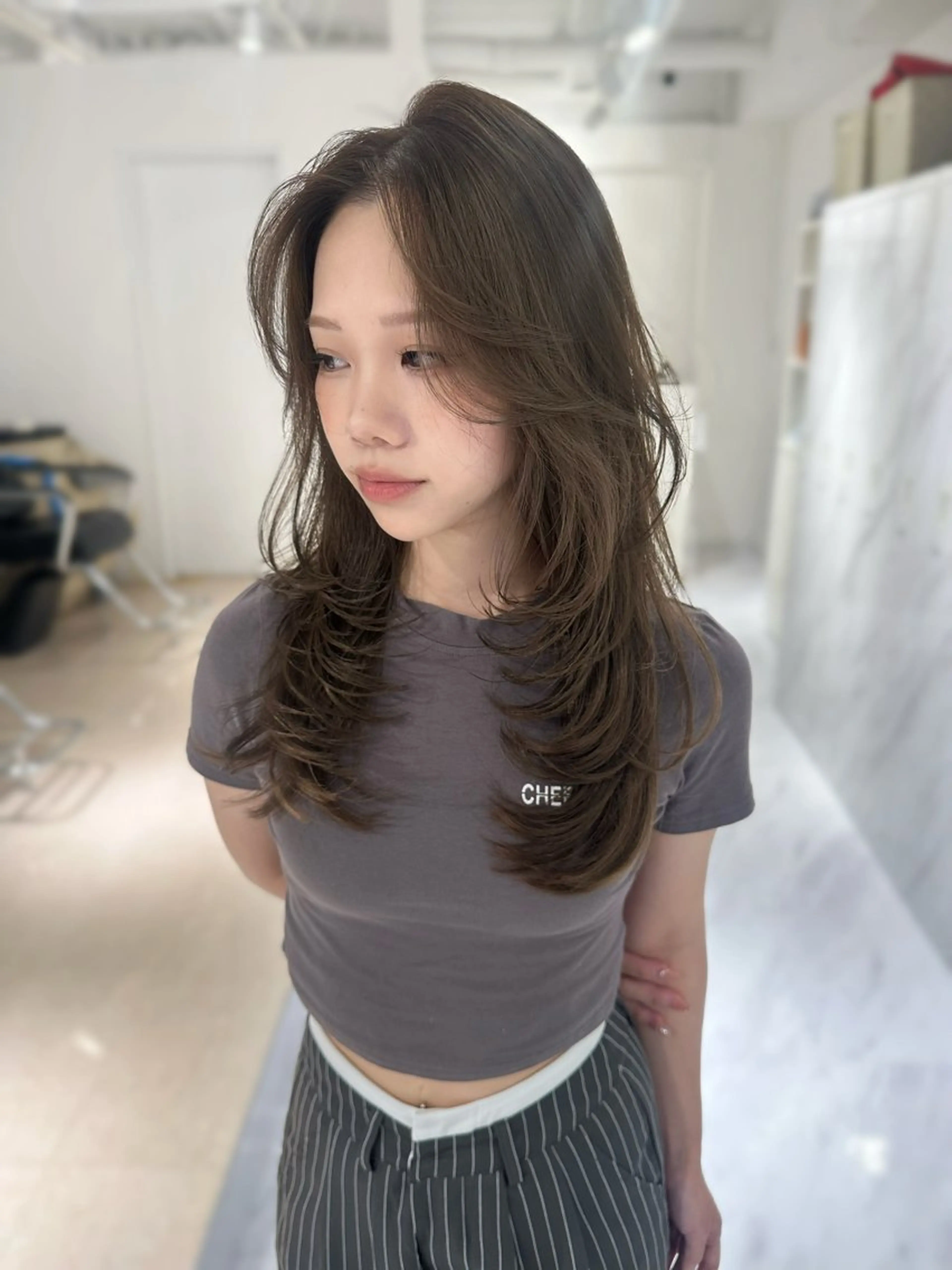 ミディアム カラー ヘアカラー 上野/韓国hair 🤍MOEKA🤍のヘアスタイル