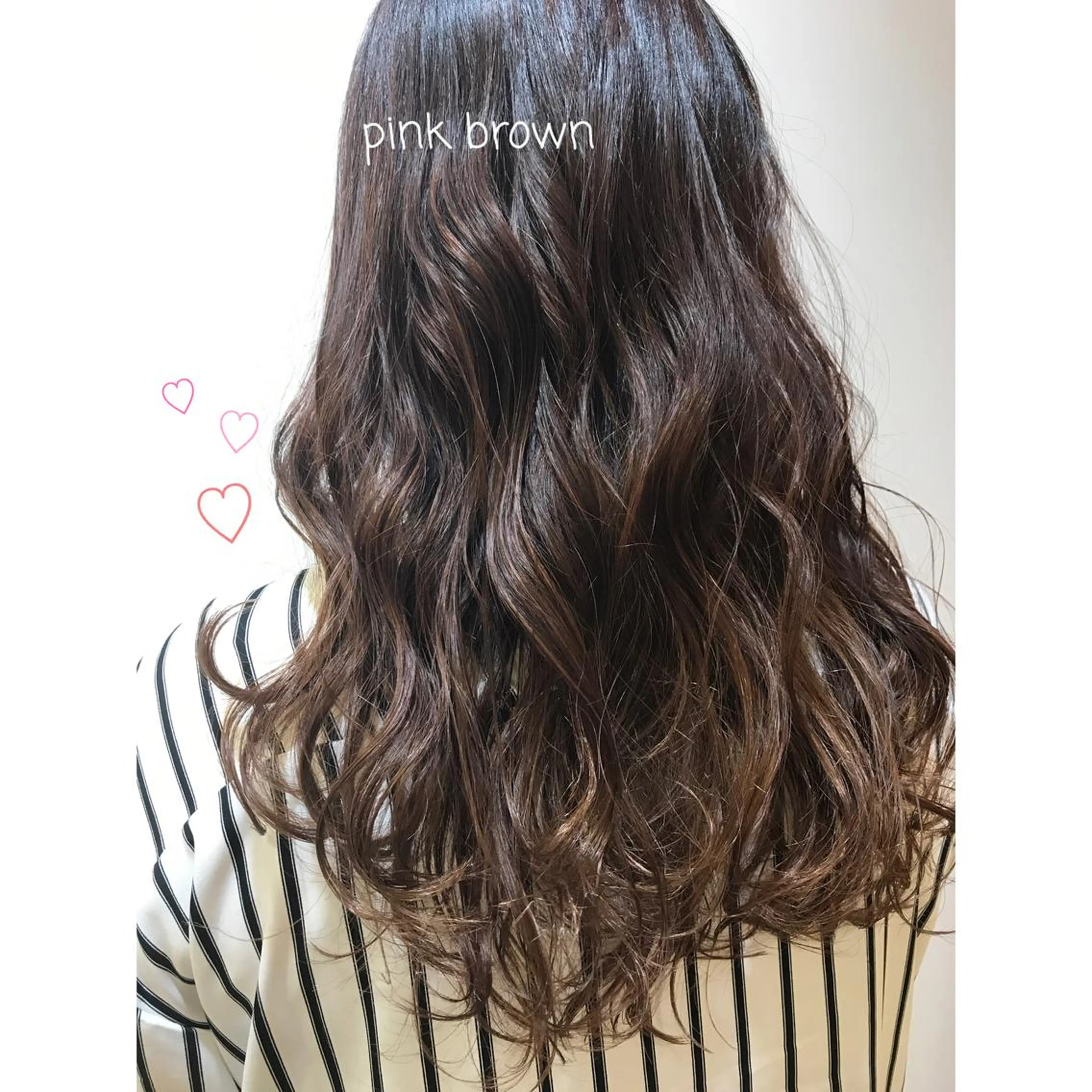 ロング カラー ブラウンカラー ピンクカラー ピンクブラウン シアーベージュニスト 🥣大石亜里紗のヘアスタイル
