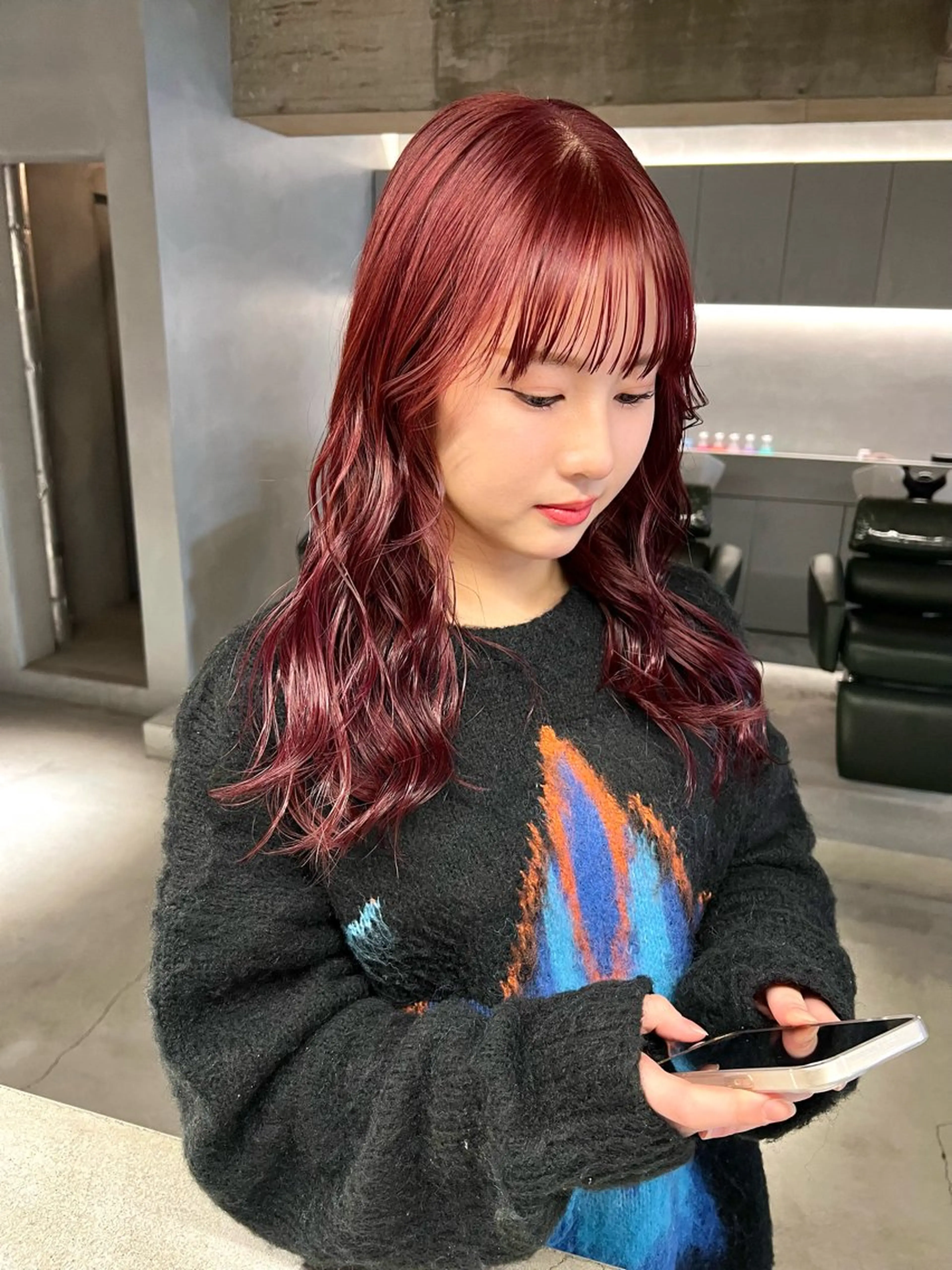 セミロング カラー ヘアカラー トリートメント 宮川 日菜子のヘアスタイル