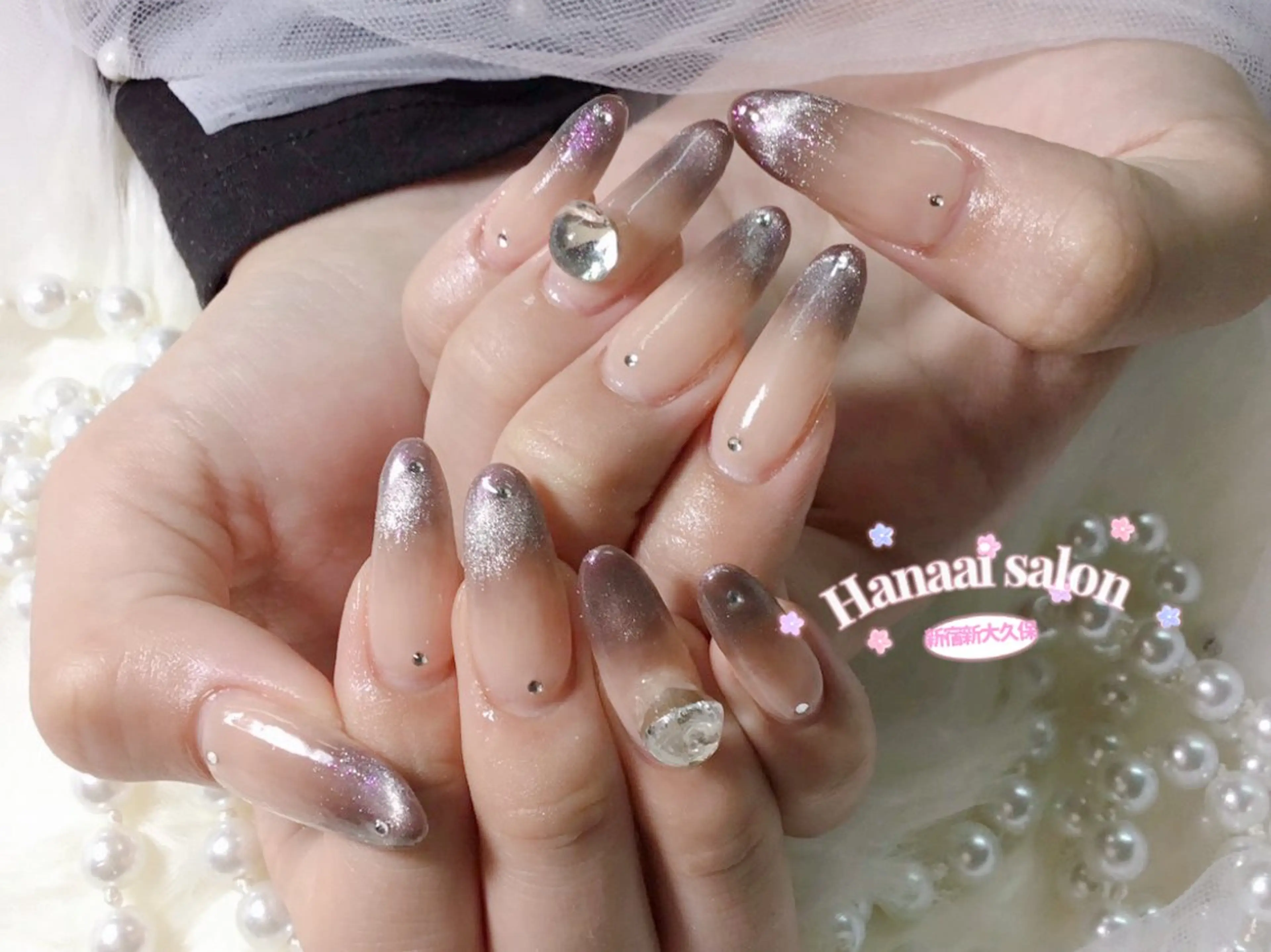 セミロング ハンドネイル Hanaai Salon新大久保店のネイルデザイン