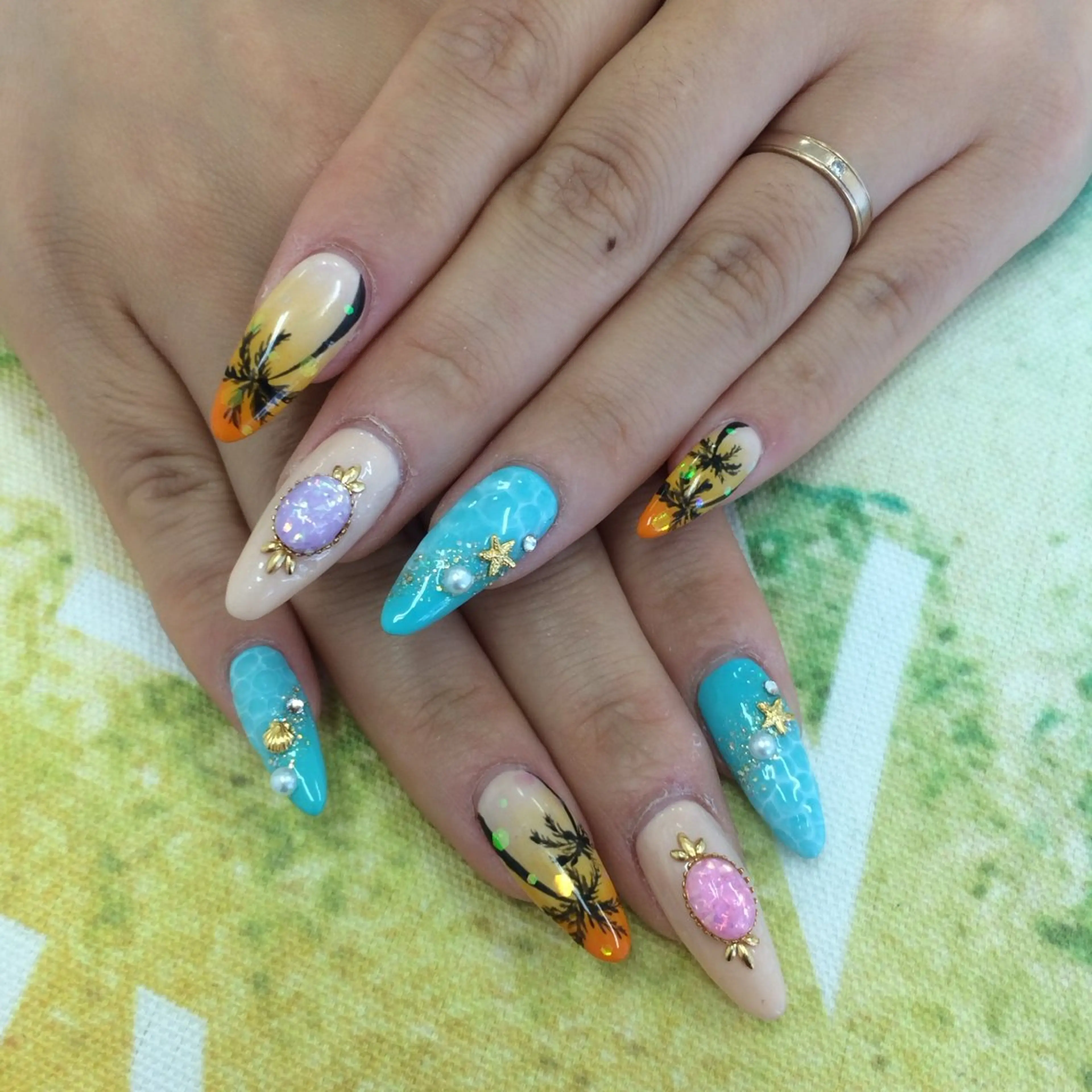 ネイル スカルプネイル 夏ネイル AZNAIL matsudaのネイルデザイン