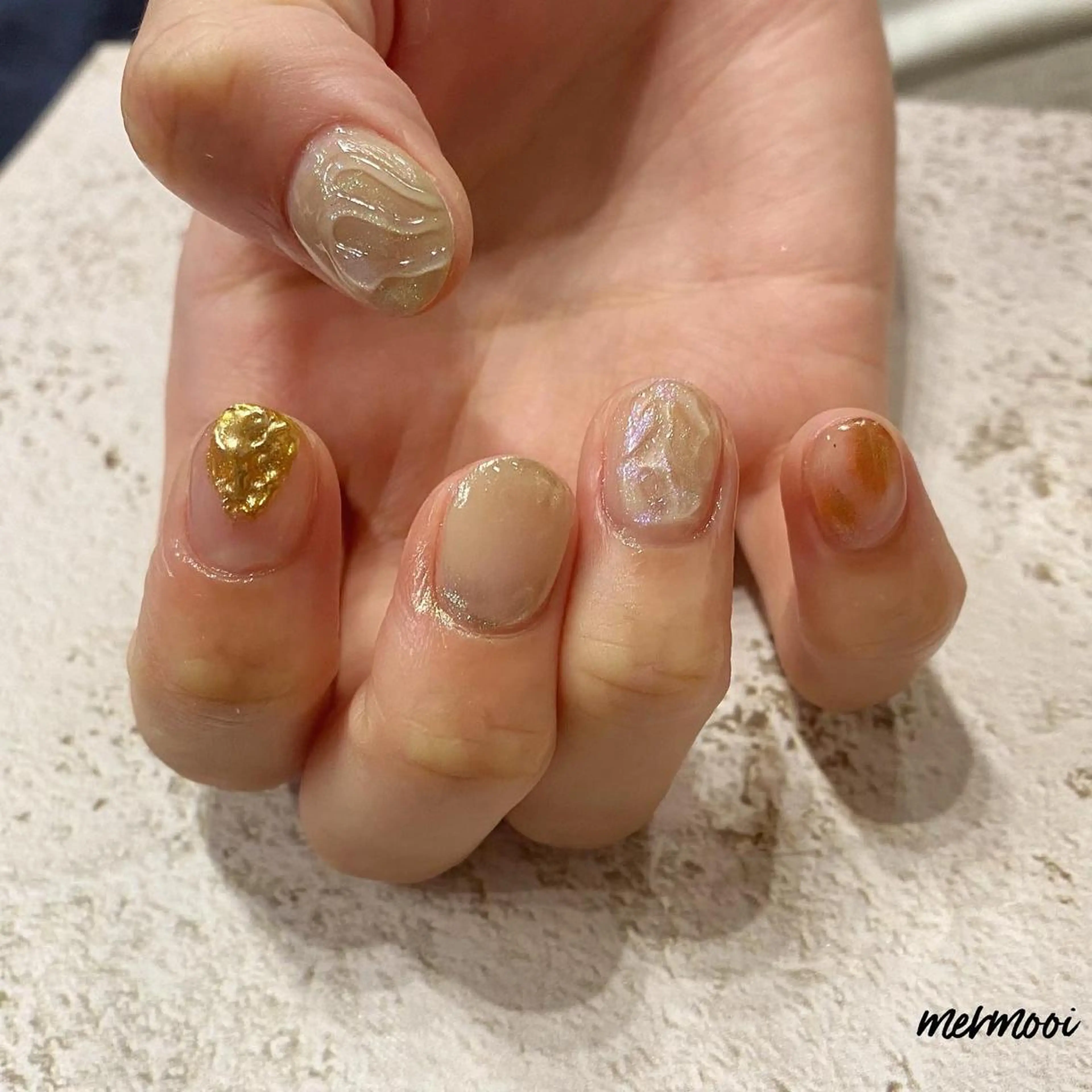 ネイル キラキラネイル 韓国ネイル ニュアンスネイル スカルプネイル ハンドネイル mermooi nailのネイルデザイン