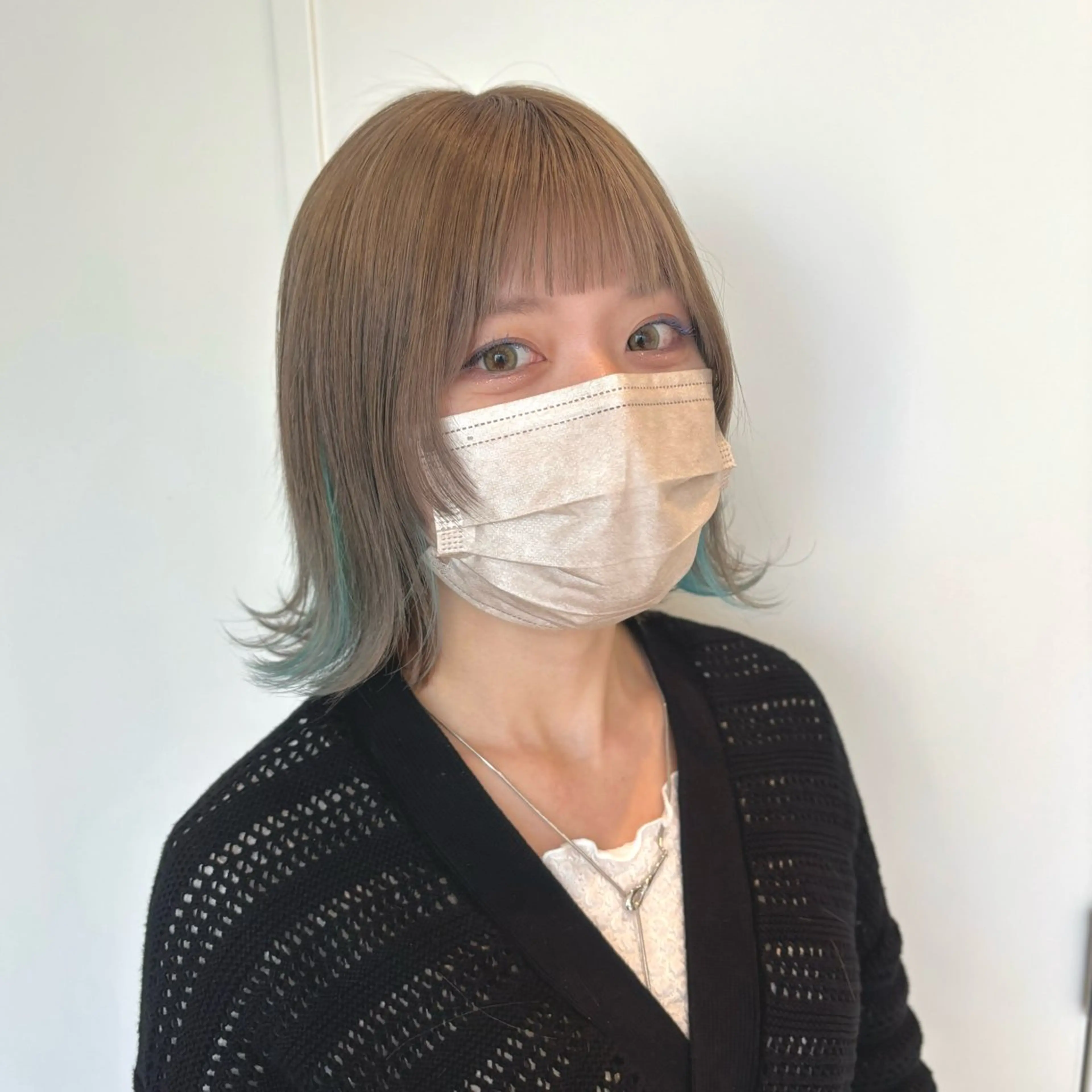 ミディアム カラー ブリーチ デザインカラー ダブルカラー 透明感カラー/ 寺田千雅子のヘアスタイル