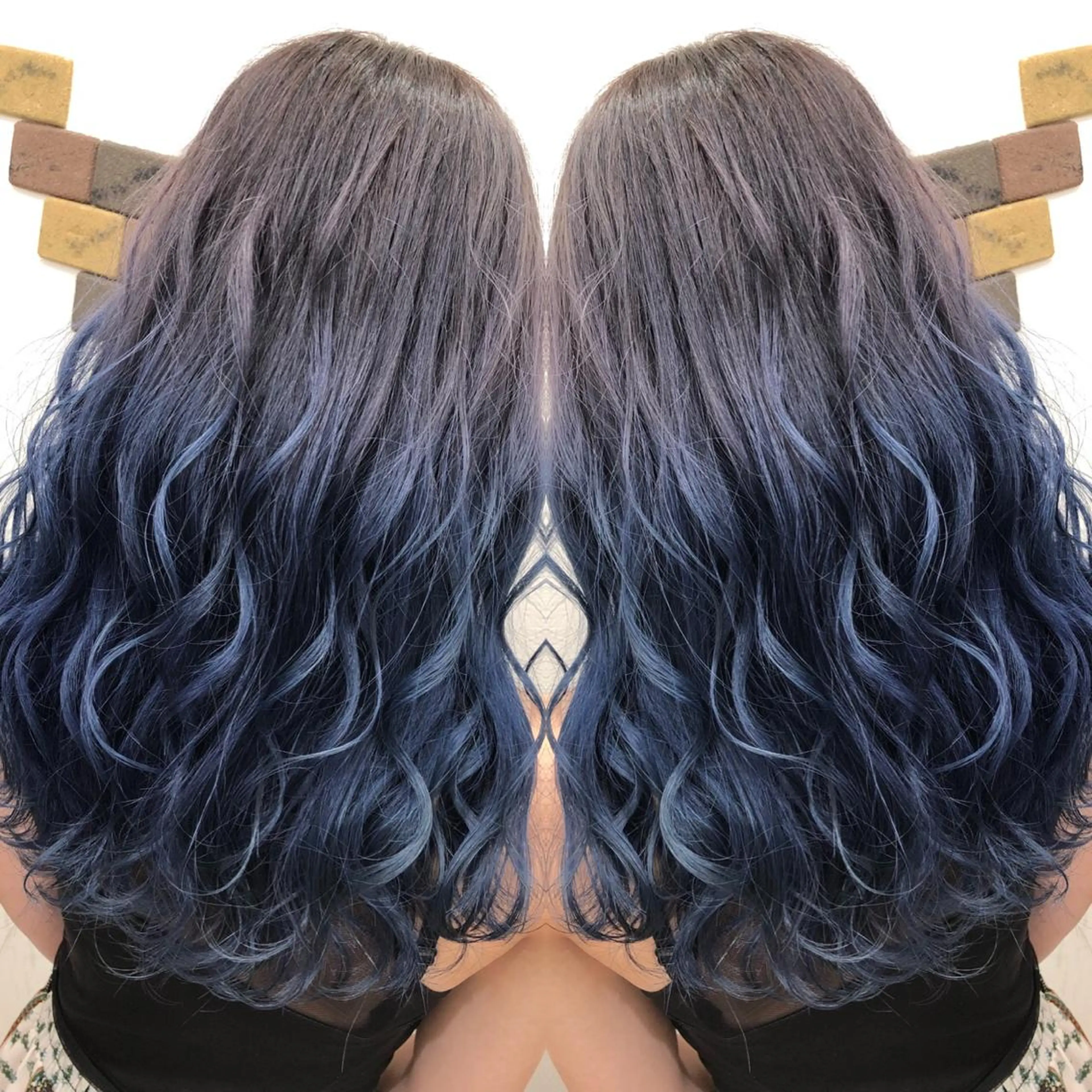 セミロング 池袋🧡ダブルカラー /馴染ませエクステのヘアスタイル