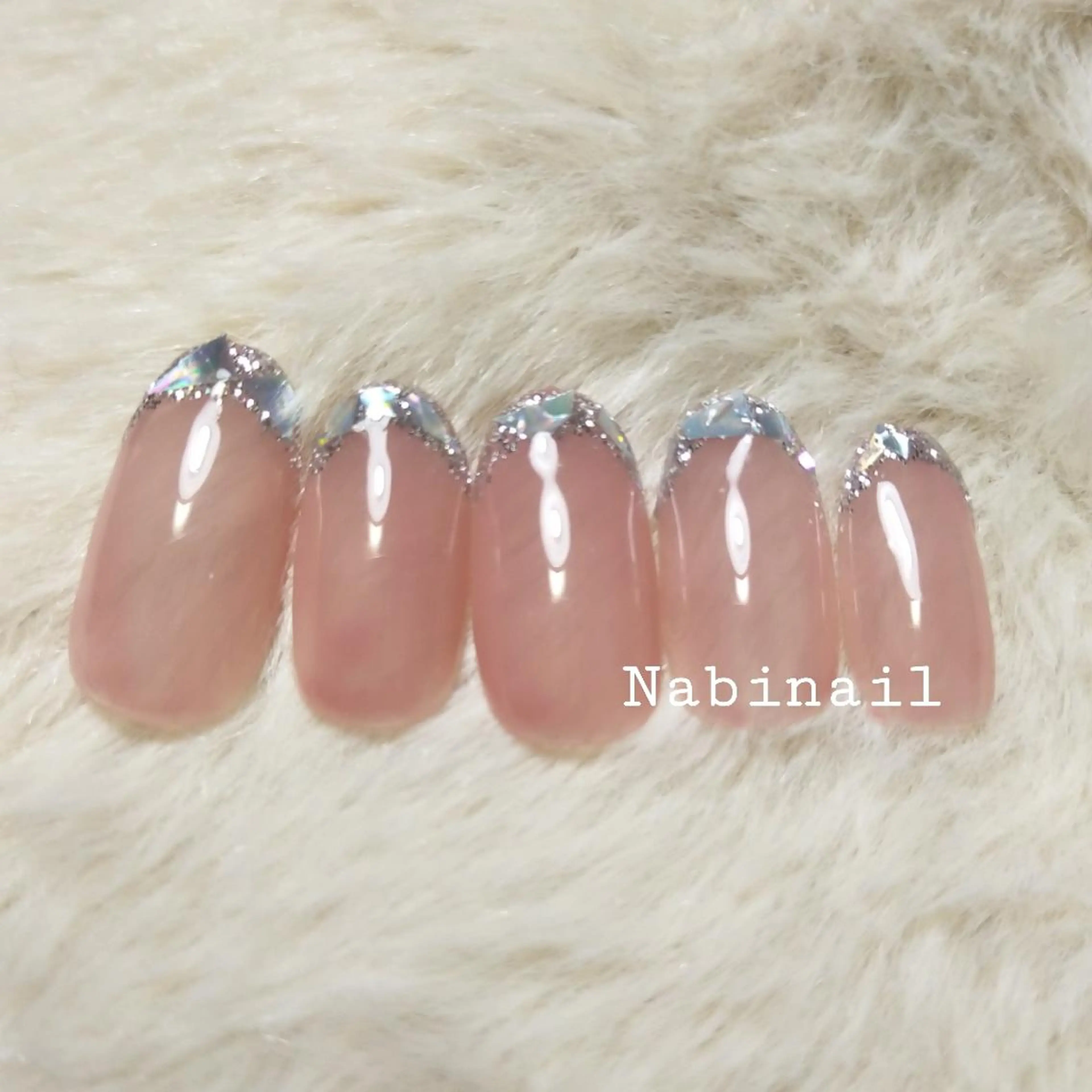 ネイル フレンチネイル ガラスフレンチ 西日暮里 Nabinailのネイルデザイン