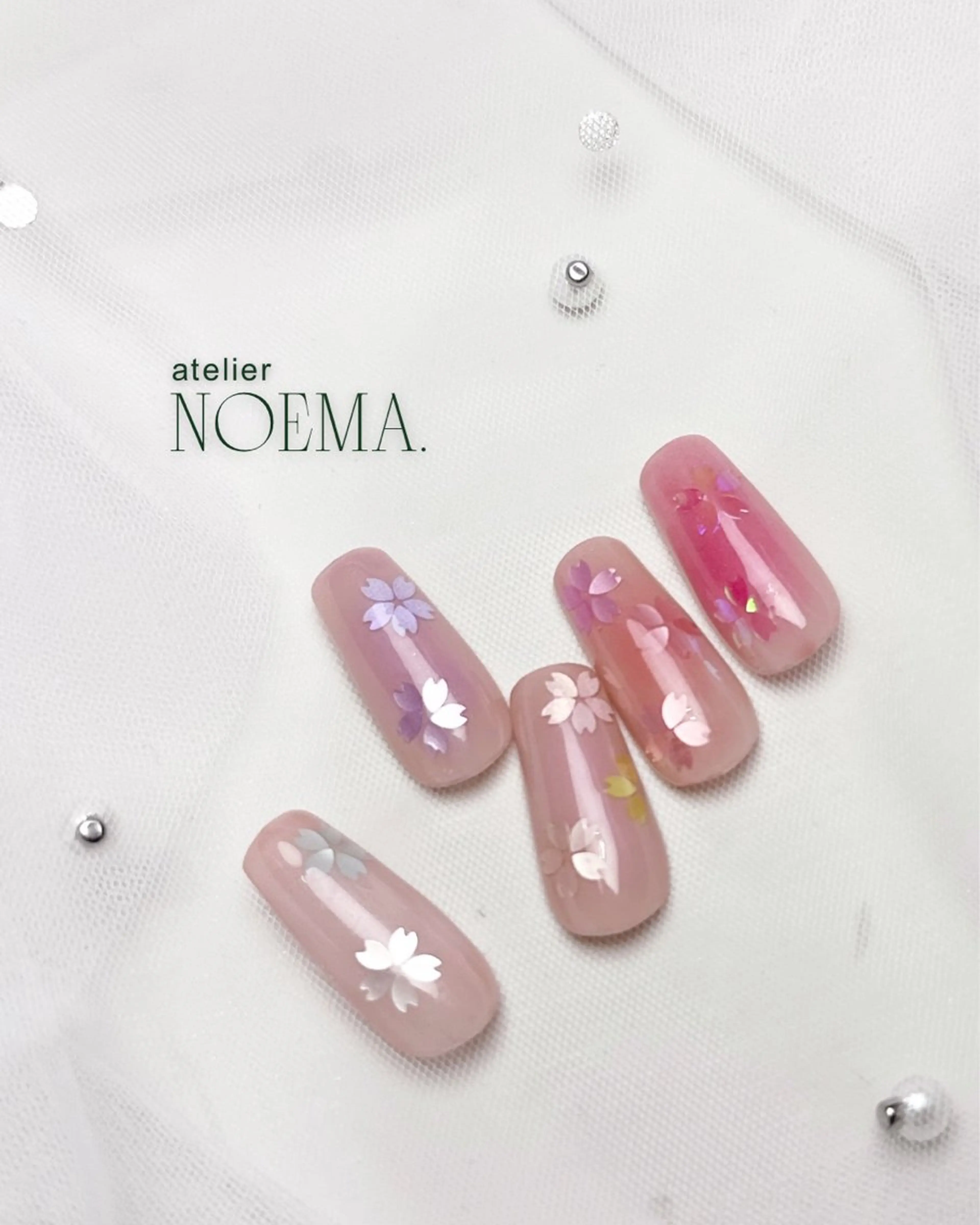 ネイル チークネイル 桜ネイル ジェルネイル パラジェル ハンドネイル atelier NOEMA.所属・yulica 【パラジェル取扱店】のネイルデザイン