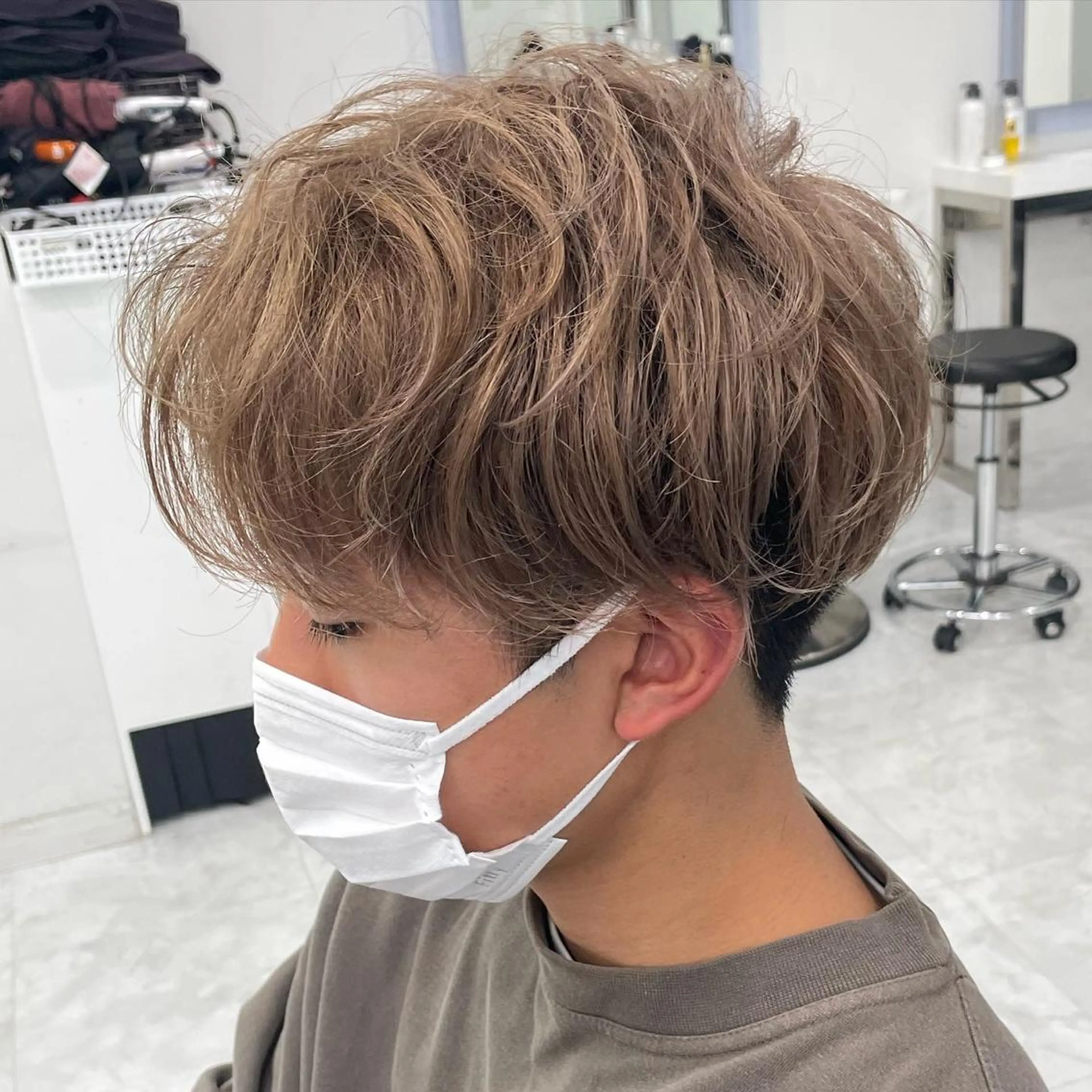 カラー パーマ メンズ 大人っぽ♡上品な暖色 ♡ブリーチなし♡のヘアスタイル