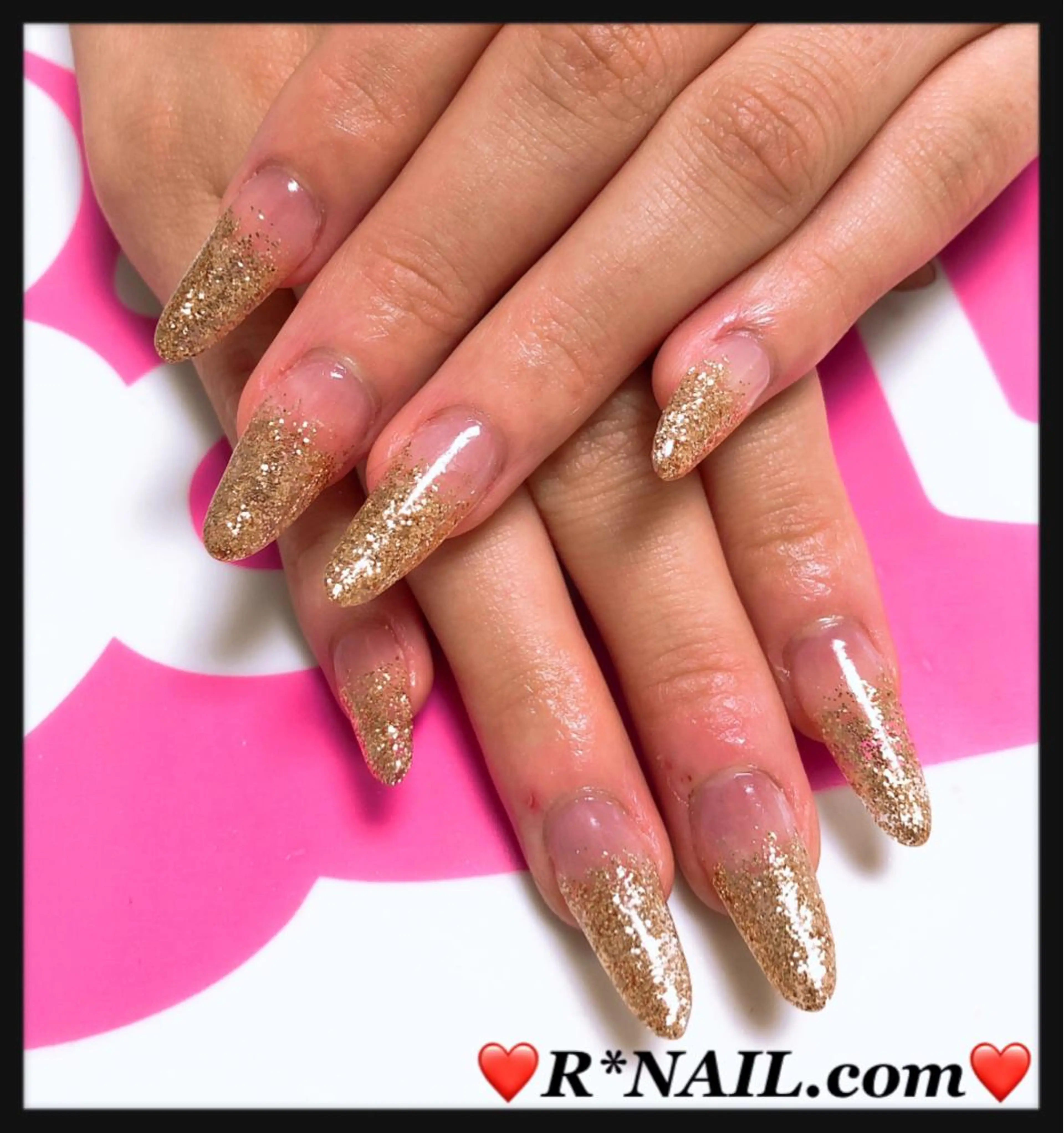 ネイル 長さ出し グラデーション ラメ(グリッター) ラメグラデーション R*NAIL .comのネイルデザイン
