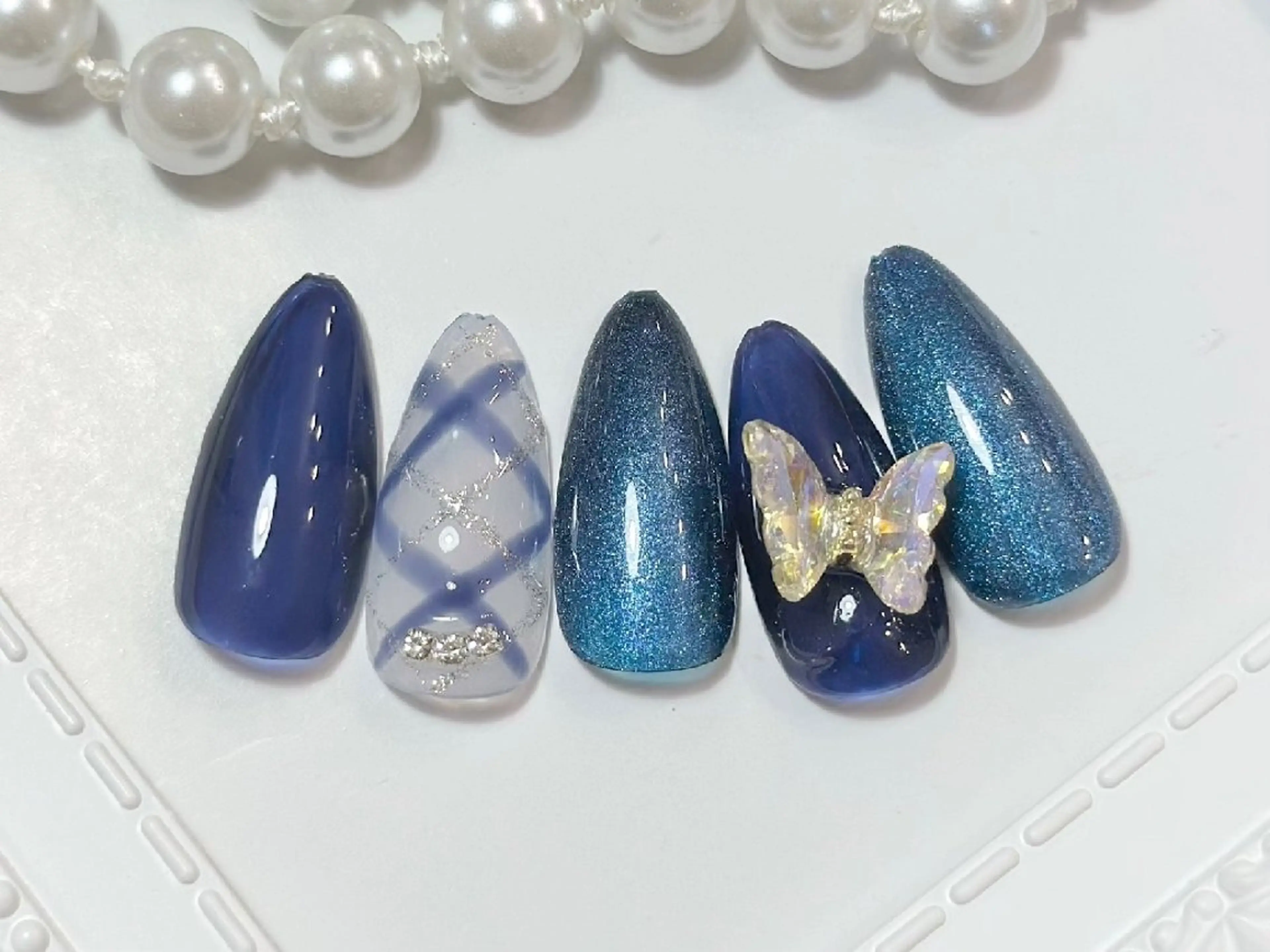 ネイル アートネイル フレンチネイル ジェルネイル ガラスフレンチ ハート ハンドネイル Nailsalon Merci東中野のネイルデザイン