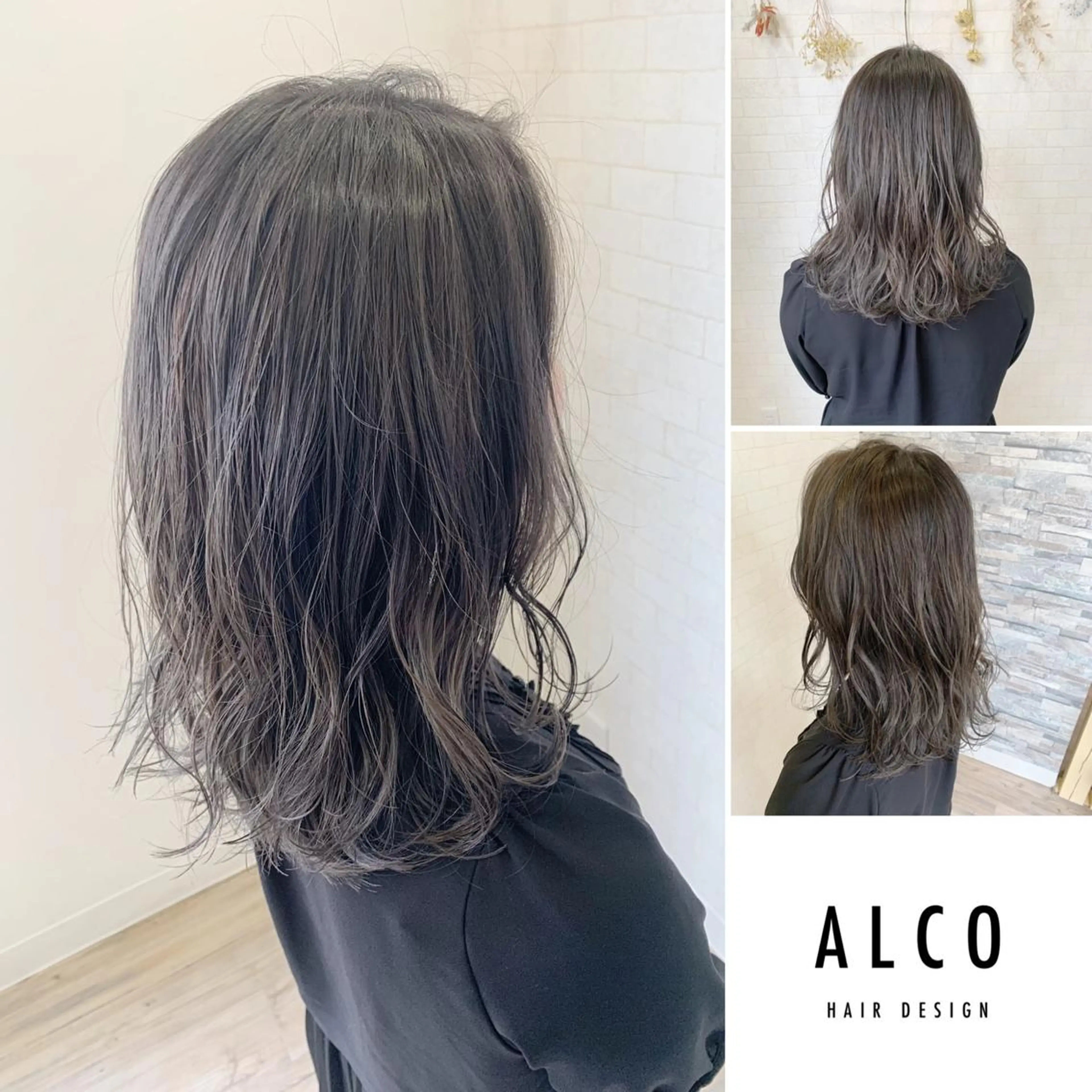 ミディアム カラー カット ヘアカラー トリートメント ワタイショウタ 髪質改善✨アイブロウのヘアスタイル