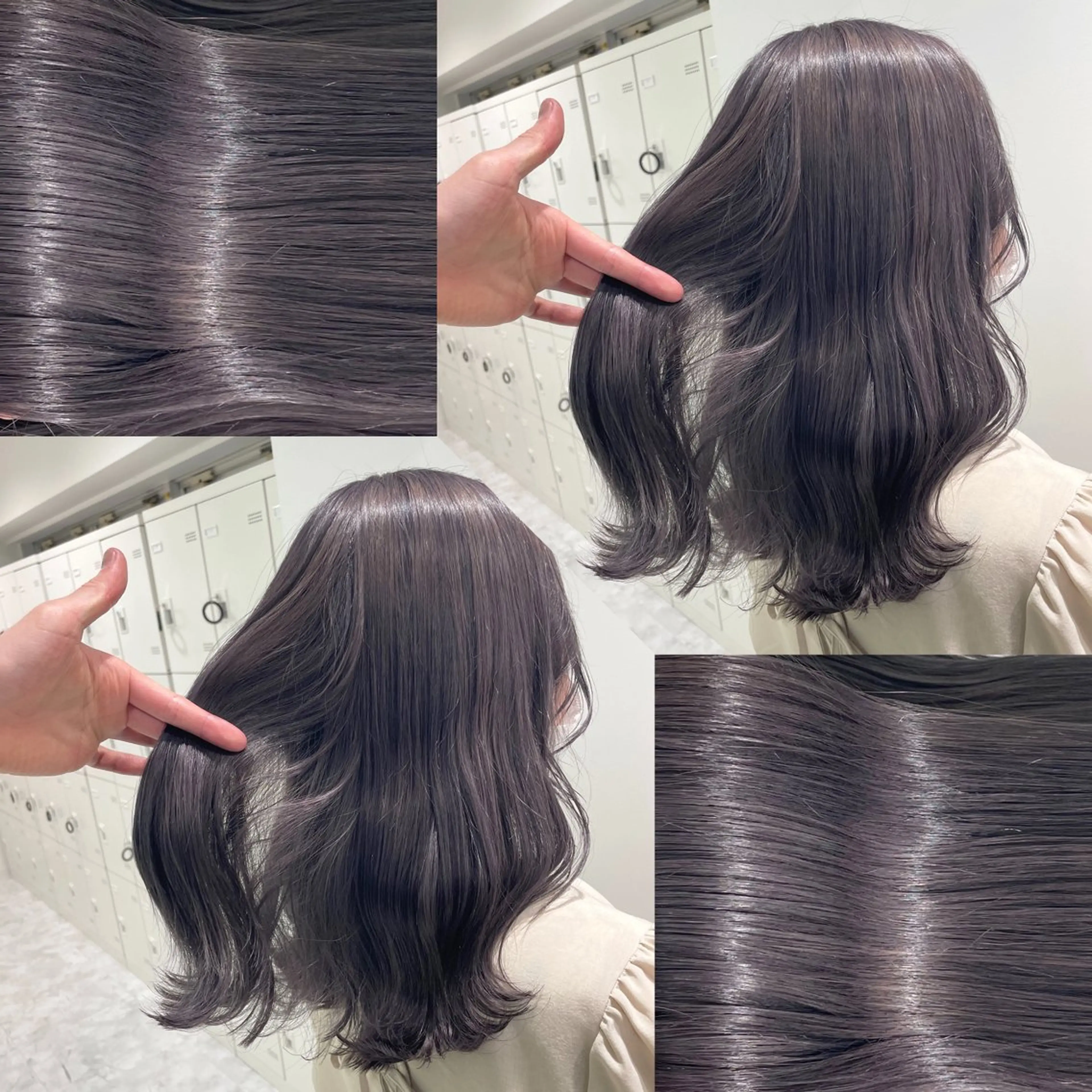 ミディアム カラー ヘアアレンジ ヘアカラー トリートメント ヘッドスパ ヘアセット 韓国風ベージュ🤎 赤みなし🌿横浜🤎のヘアスタイル