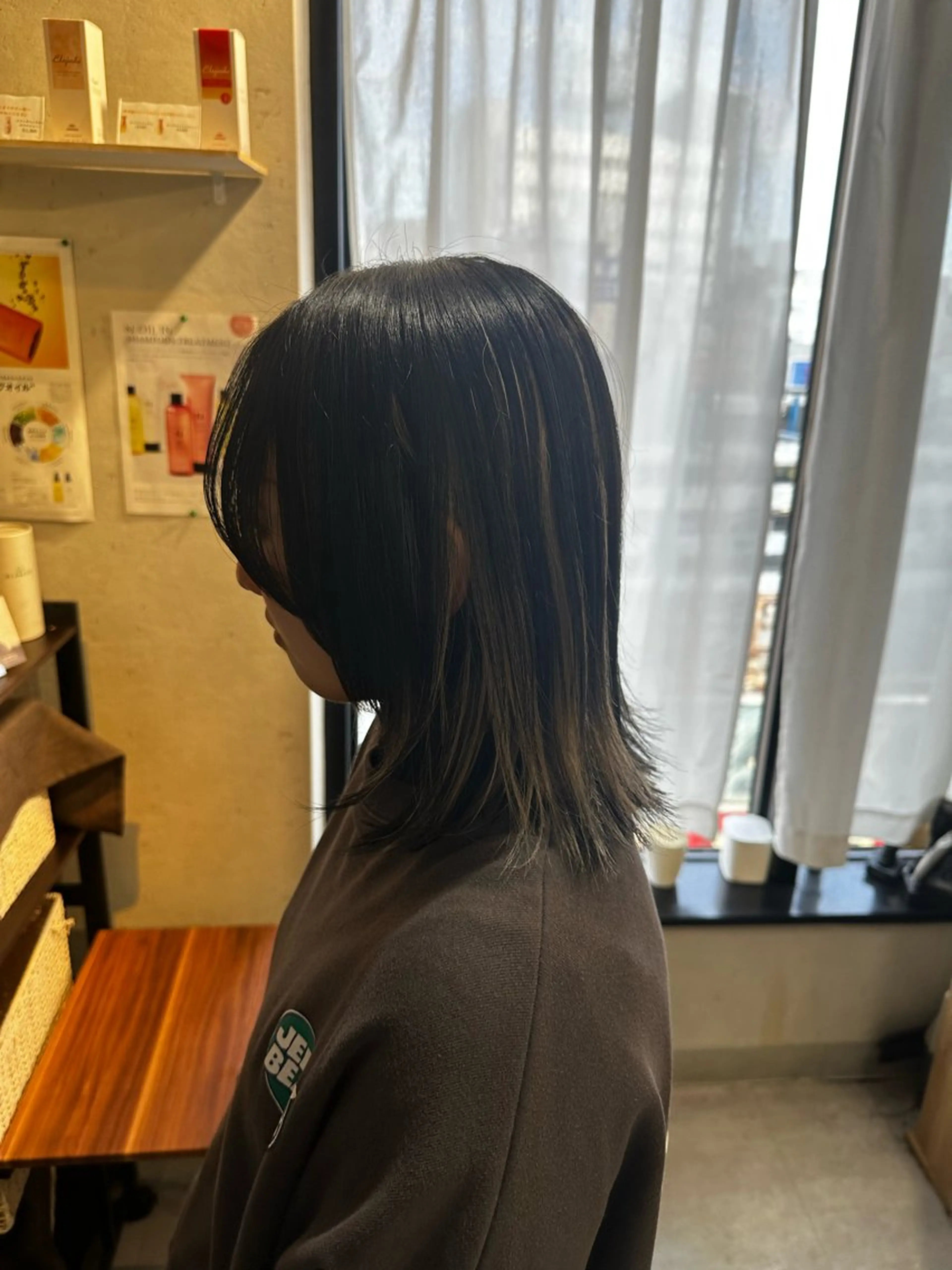 セミロング カラー レイヤーカット カット ヘアカラー トリートメント JOS所属・上野髪質改善サロン ✂︎touiのヘアスタイル