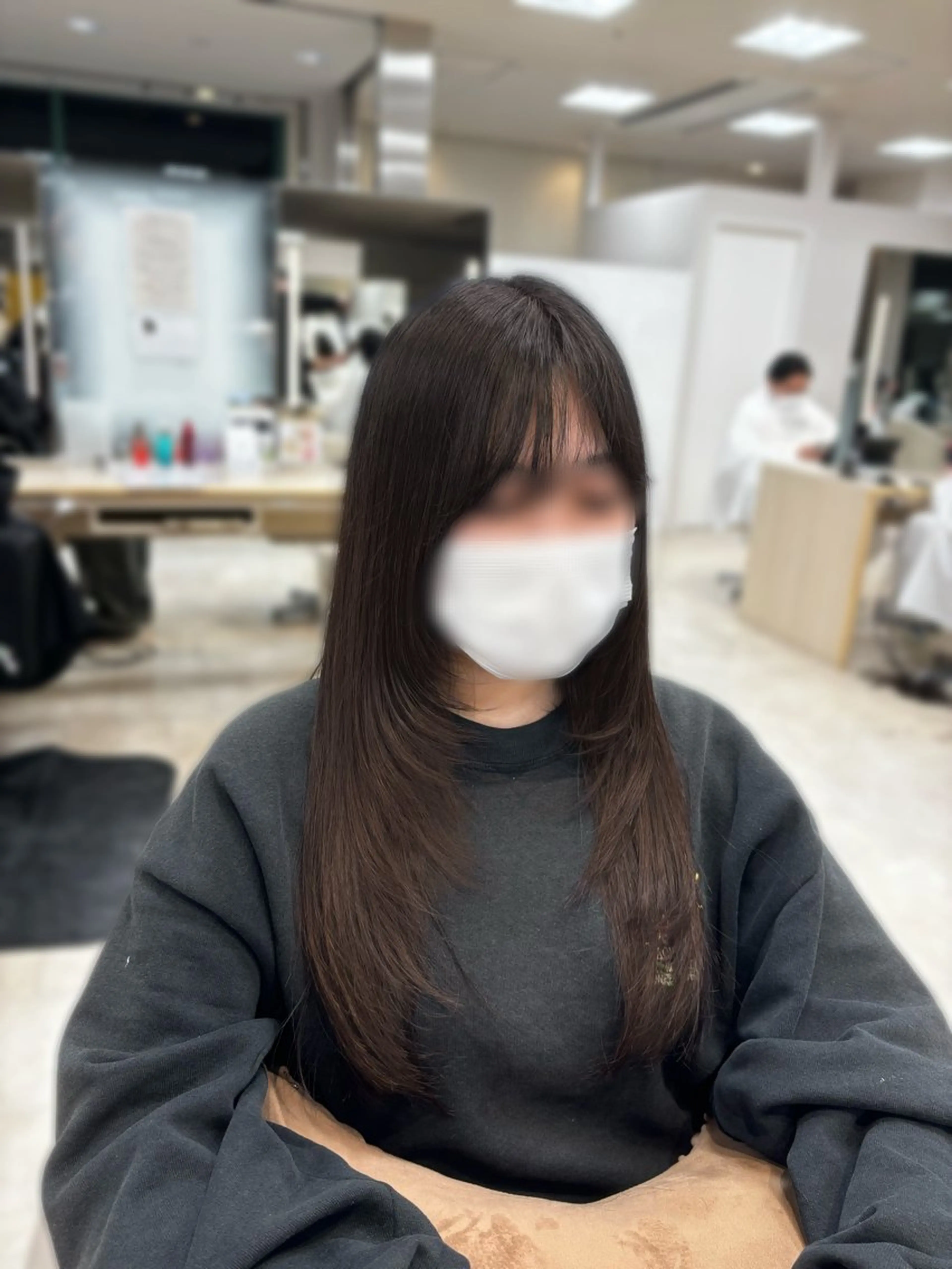 ロング カット 推し活/韓国/ブリー チカラーminamiのヘアスタイル