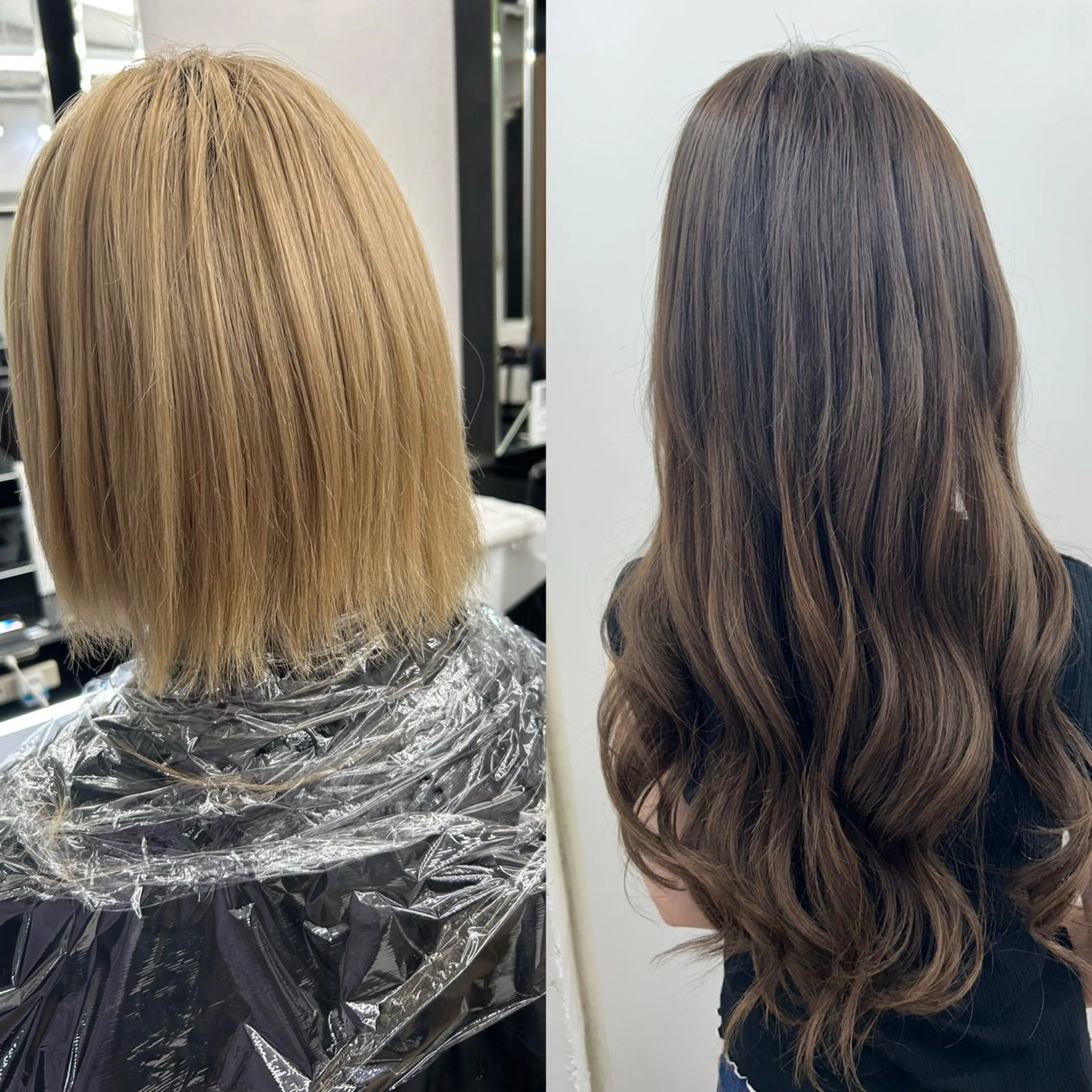 ロング カラー シールエクステ バレイヤージュ ハイライトカラー ボブ エクステ alpha. カラーエクステ下妻のヘアスタイル