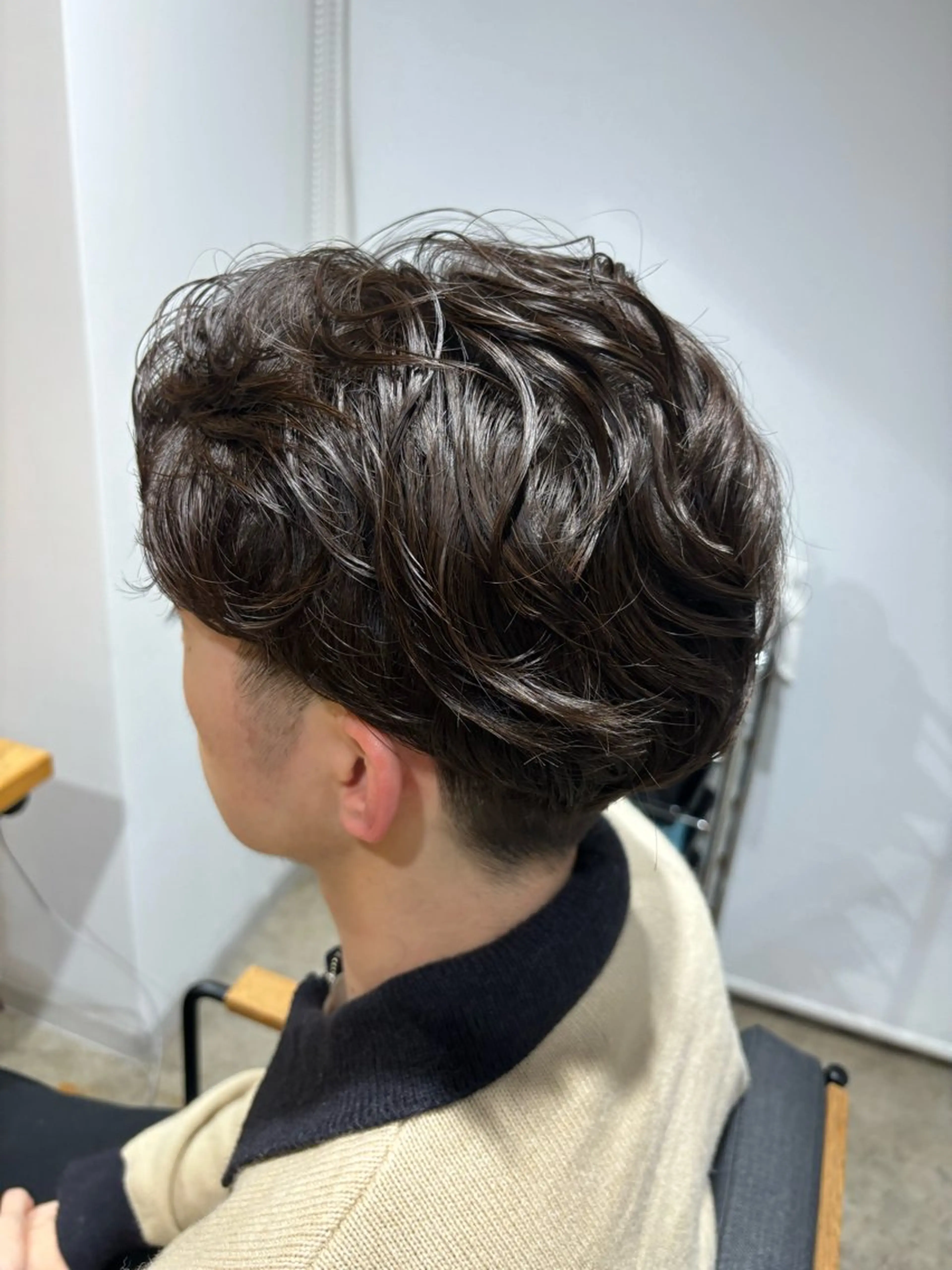 ミディアム パーマ メンズ カット パーマ みつけ／メンズカット メンズパーマ🦔のヘアスタイル