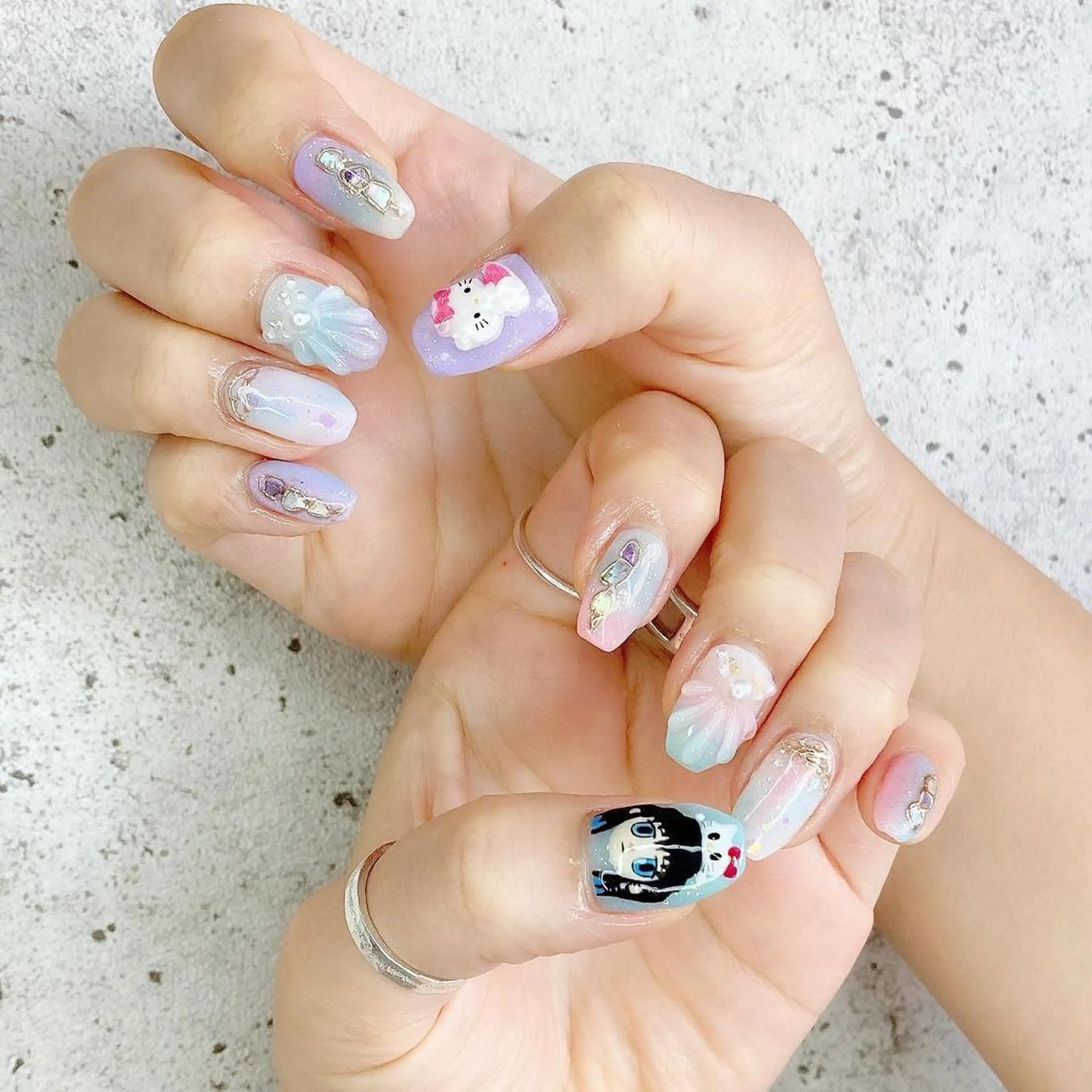 ネイル ジェルネイル パラジェル 夏ネイル Nail Kのネイルデザイン