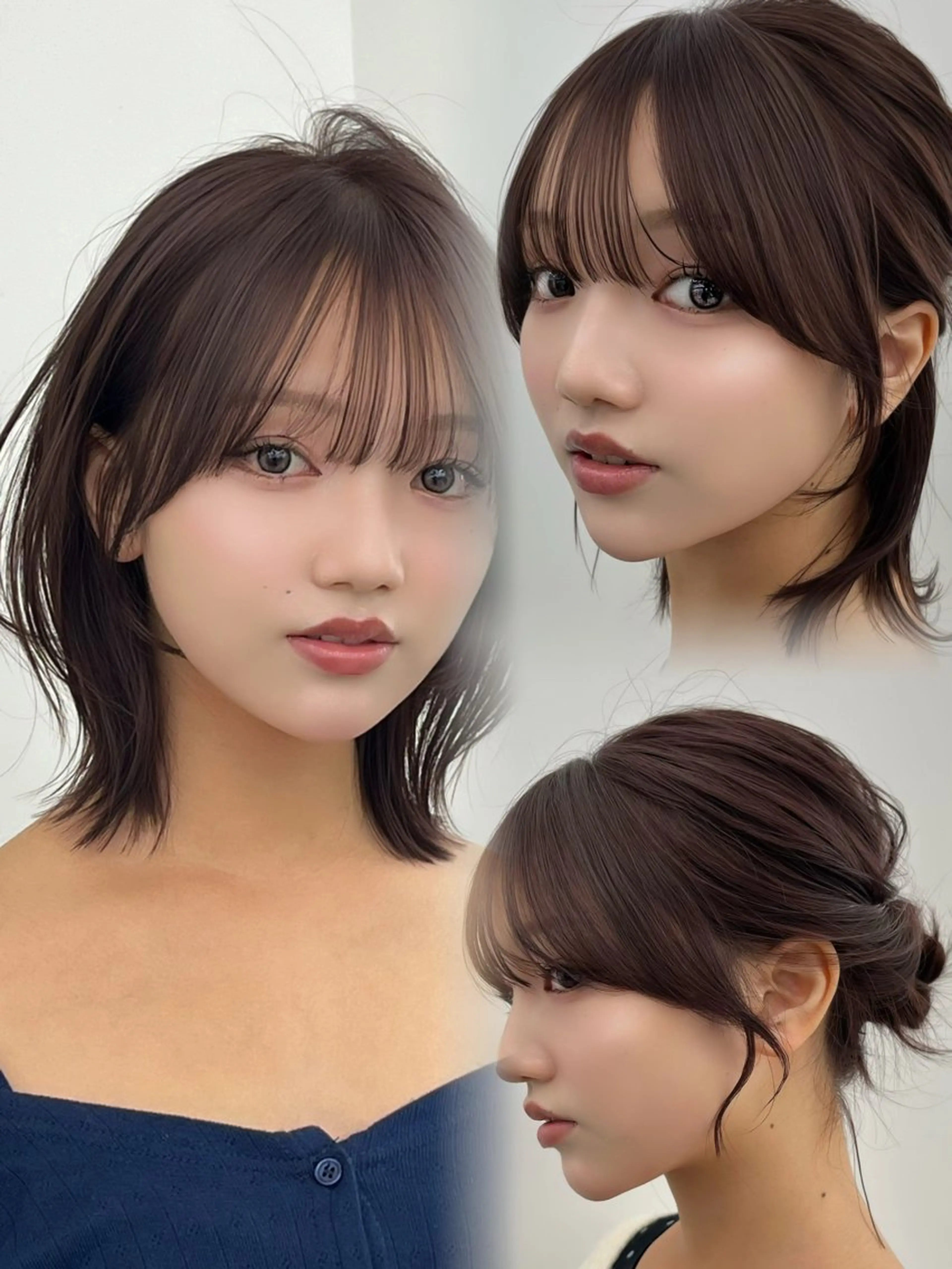 ミディアム カット ヘアカラー トリートメント レイヤーカット顔周り /アレンジ伊藤彪真のヘアスタイル