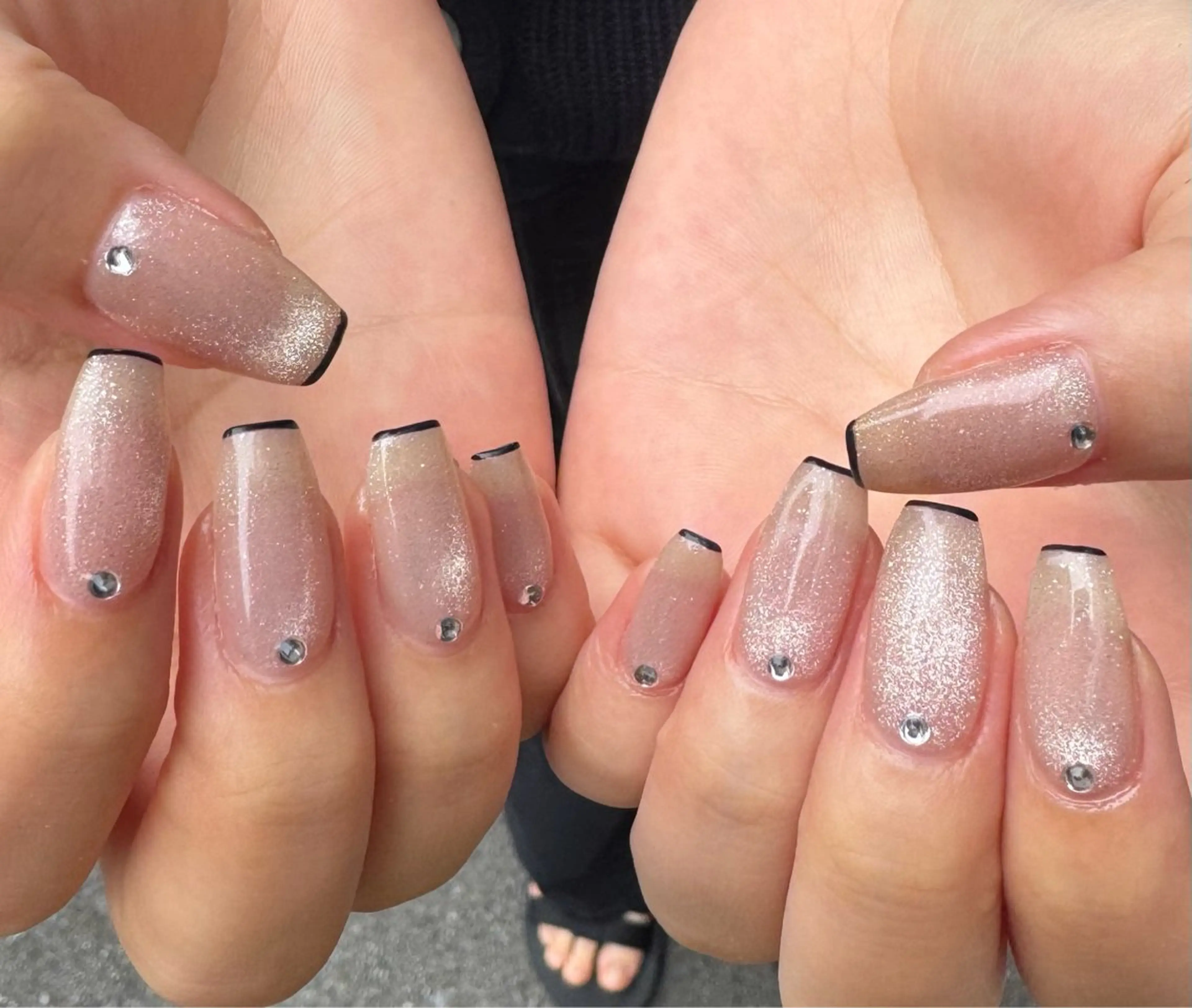 ネイル フレンチネイル マグネットネイル オフィスネイル ハンドネイル MH_ Nailのネイルデザイン