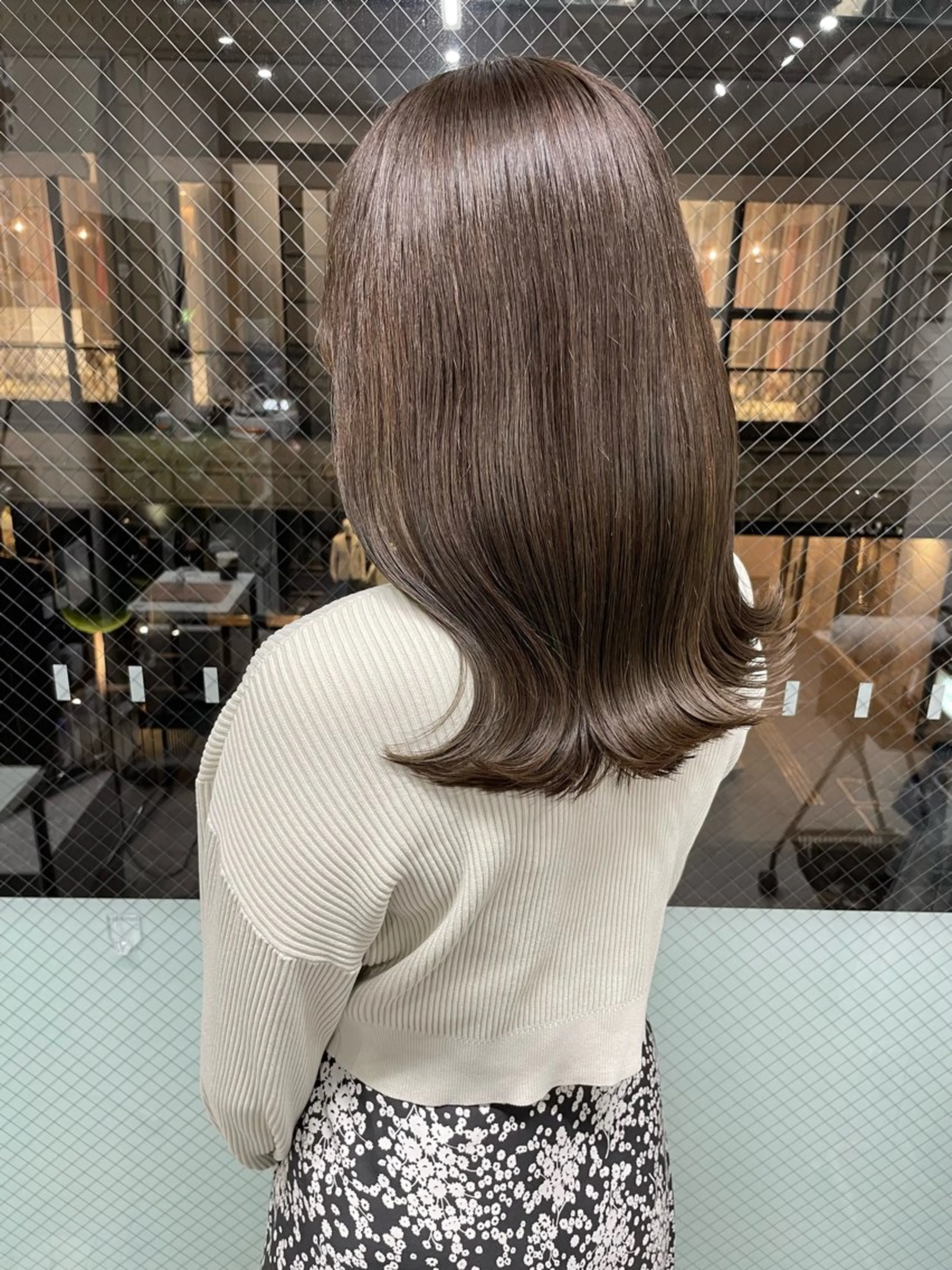 ミディアム カラー カット ヘアカラー トリートメント 髪質改善will hairdesignのヘアスタイル