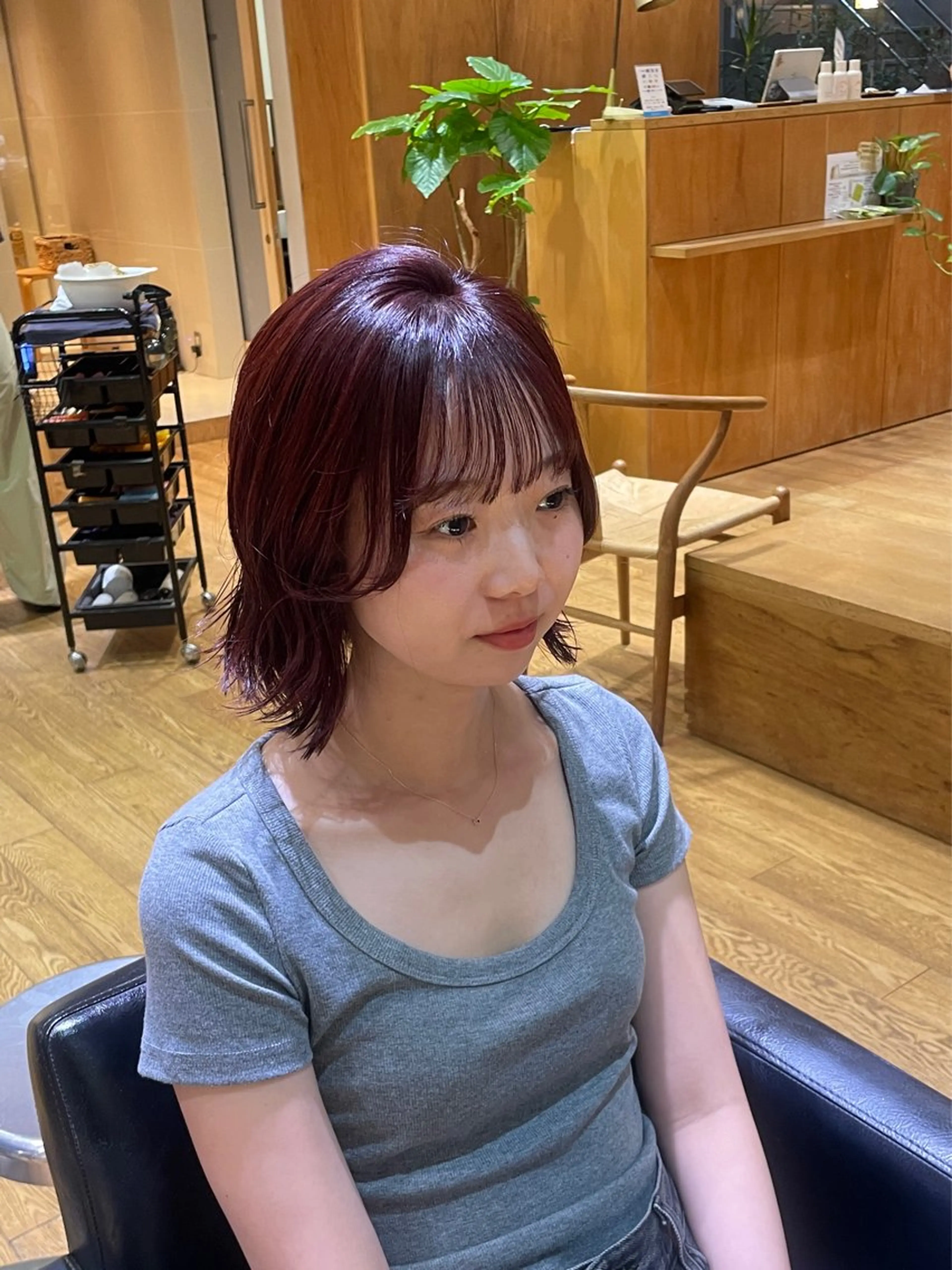 ショート カラー ブリーチ ブリーチなしカラー レッドカラー ヘアカラー 縮毛矯正/暖色 カラー/ひかるのヘアスタイル