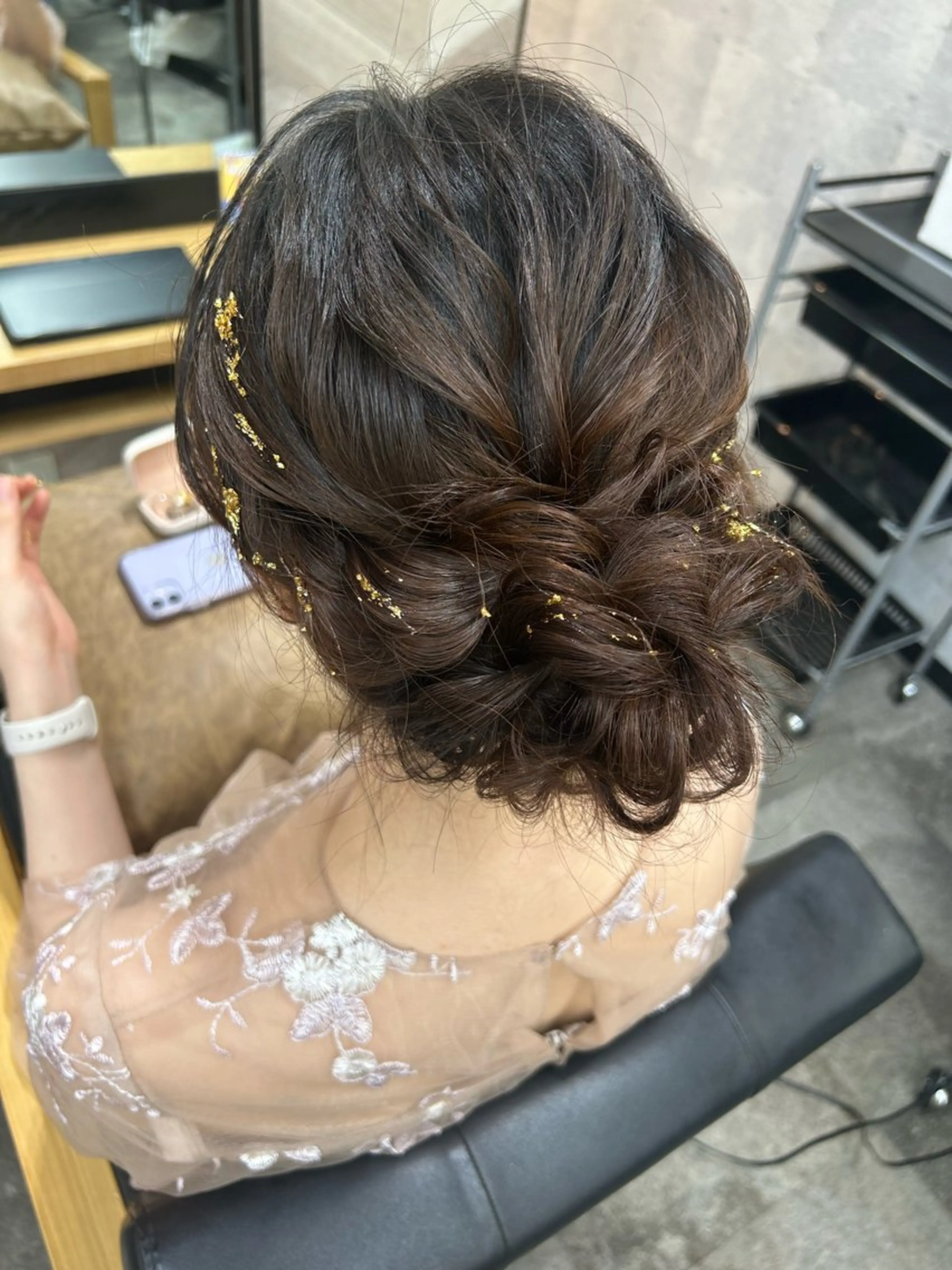 セミロング ヘアアレンジ ヘアセット 飯塚 沙衣のヘアスタイル