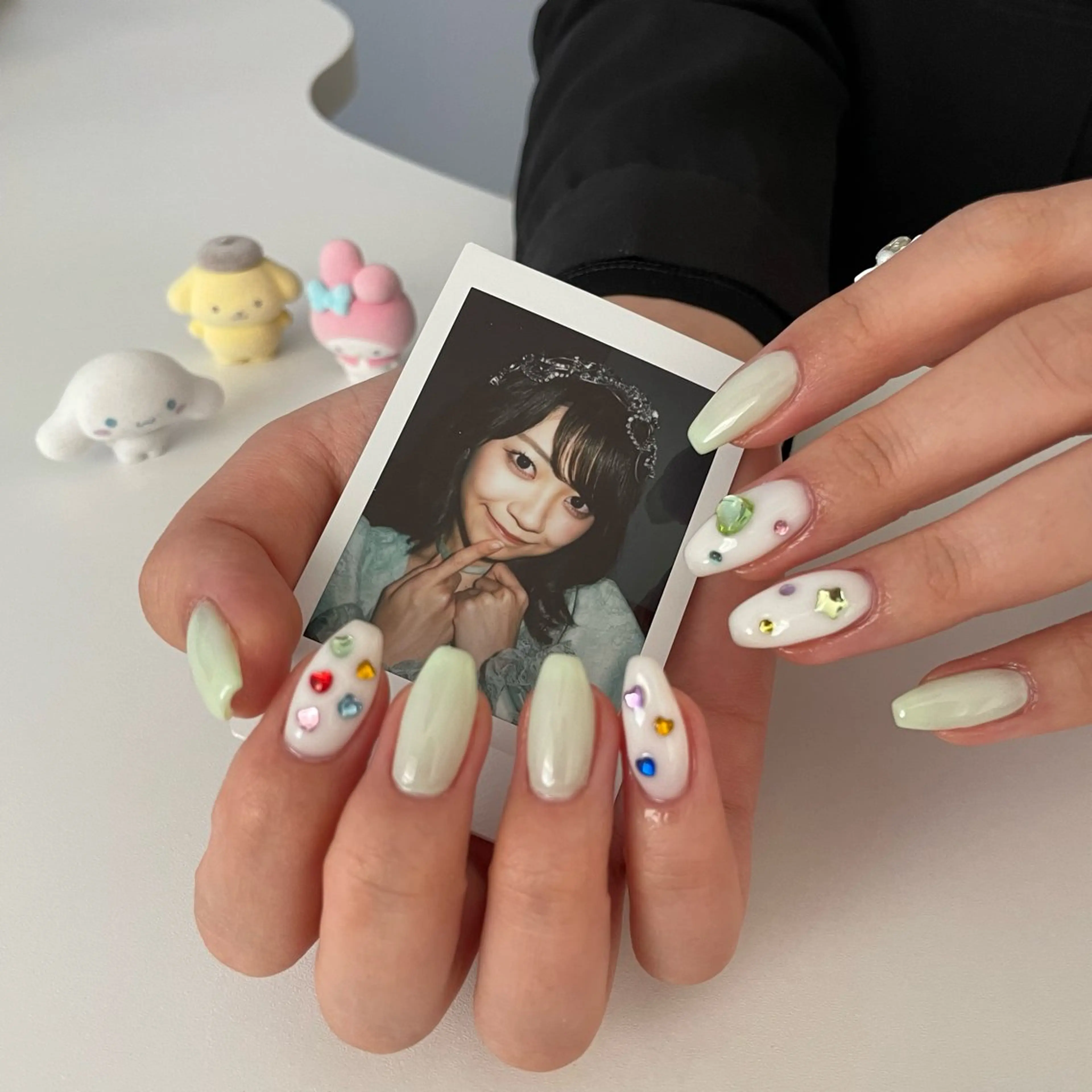 ネイル チークネイル フラッシュネイル ジェルネイル ハート ラメ(グリッター) ハンドネイル Sugar. ひかり໒꒱˚.*のネイルデザイン