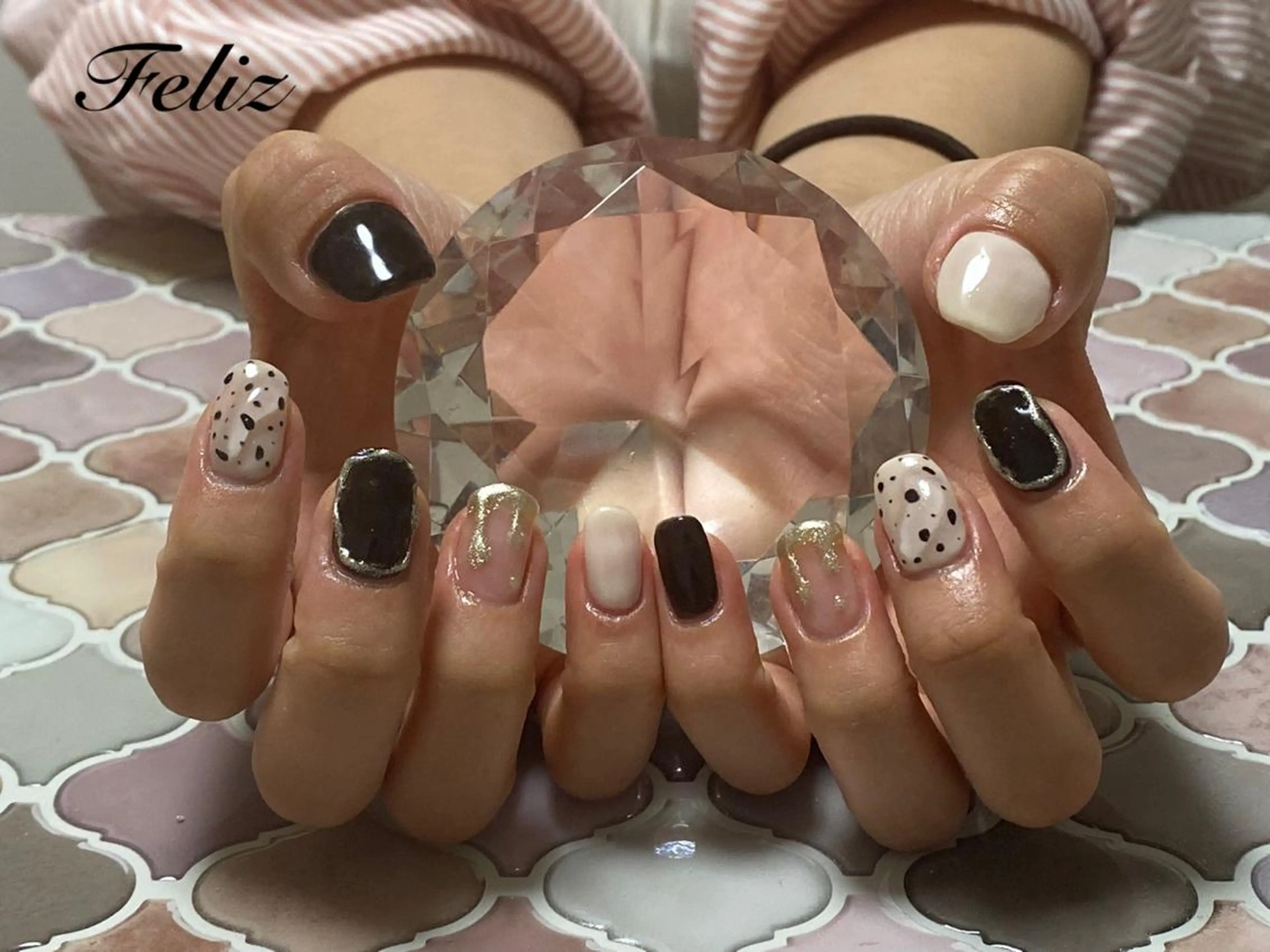 ネイル 痛ネイル/ワンホン/ フィルイン/長さだしのネイルデザイン