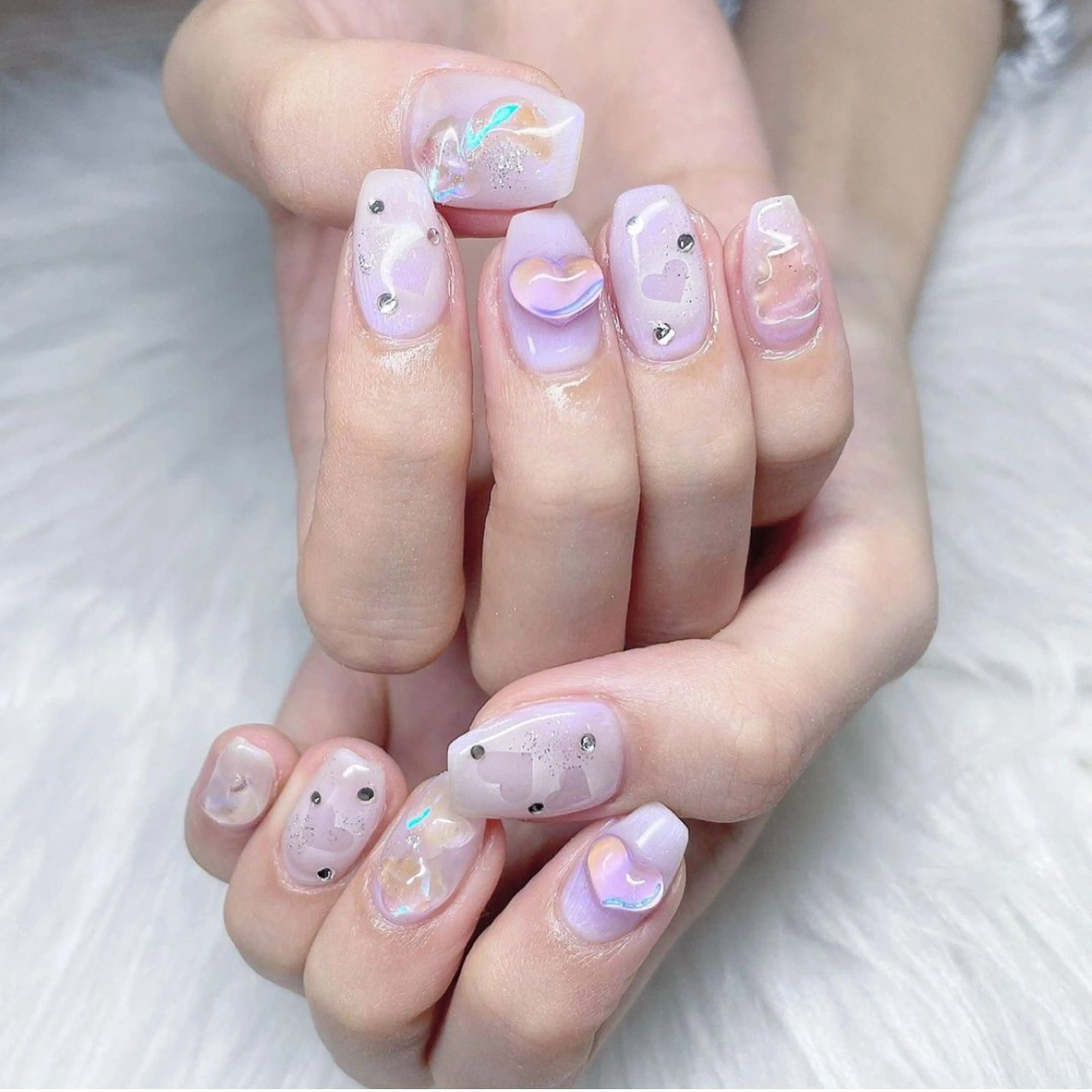 ネイル ハート ハンドネイル フットネイル Minami 🍓のネイルデザイン
