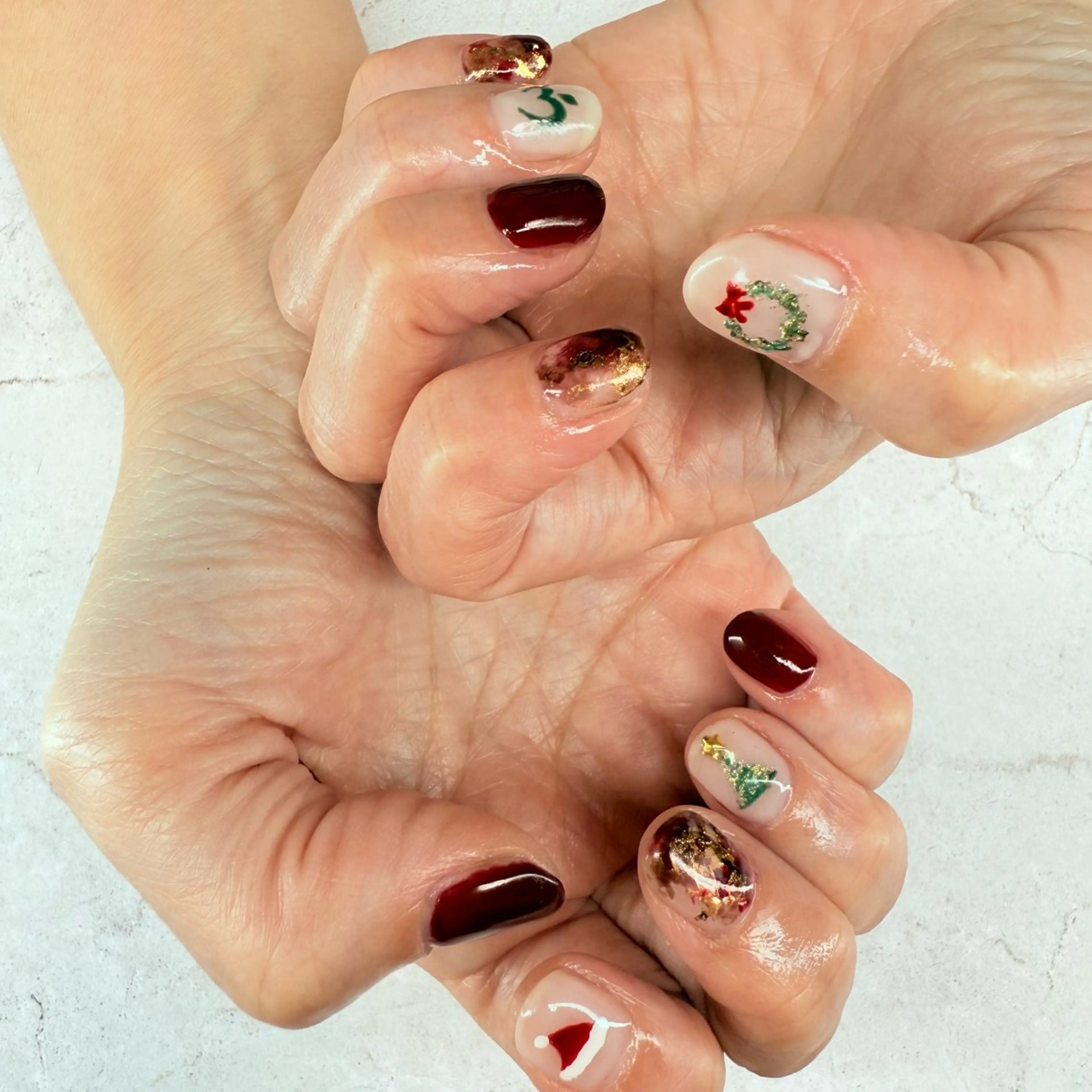 ネイル 冬ネイル クリスマス ハンドネイル flan ゆいのネイルデザイン