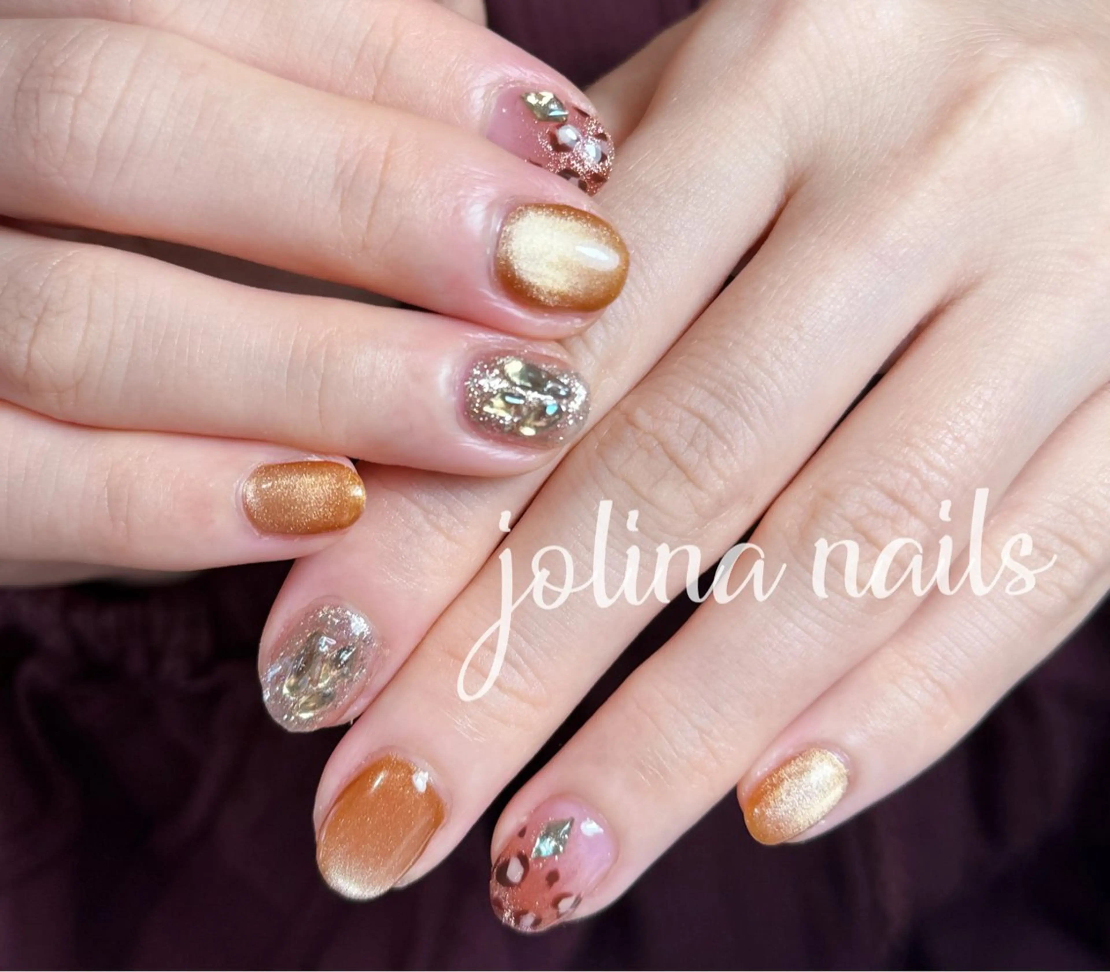 ネイル マグネットネイル 持ち込み ハンドネイル jolina nails鶴見店のネイルデザイン