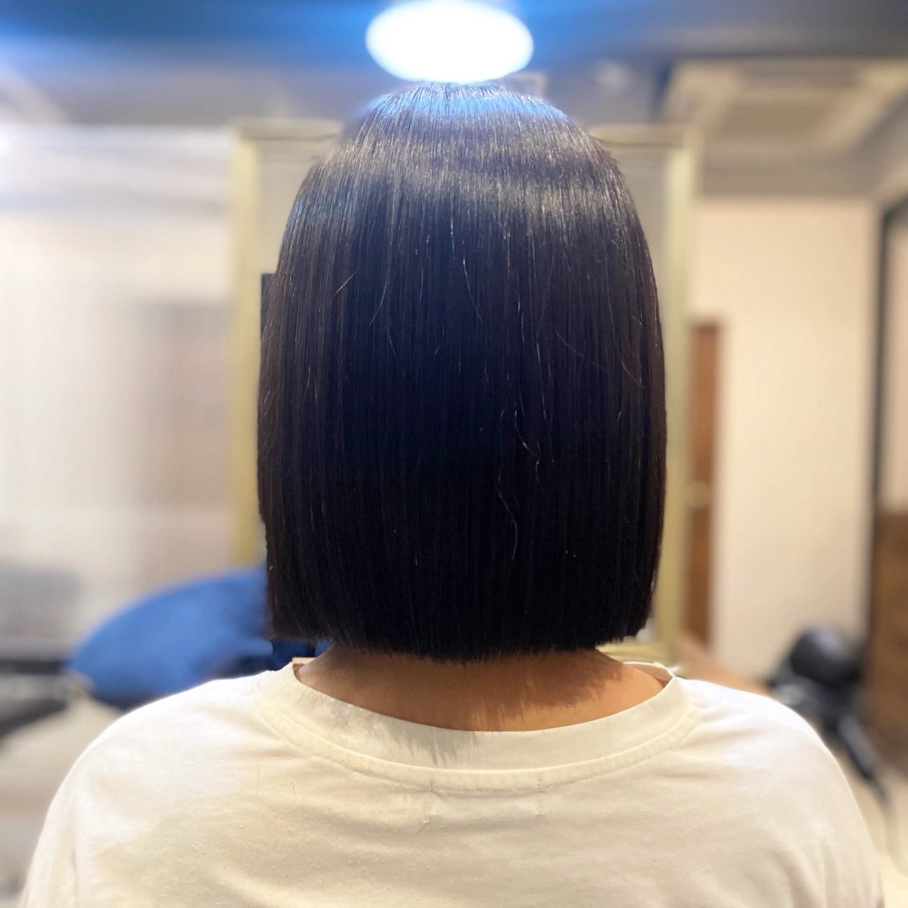 ミディアム 切りっぱなしボブ ボブ カット ヘアカラー elk ANZU🎀のヘアスタイル