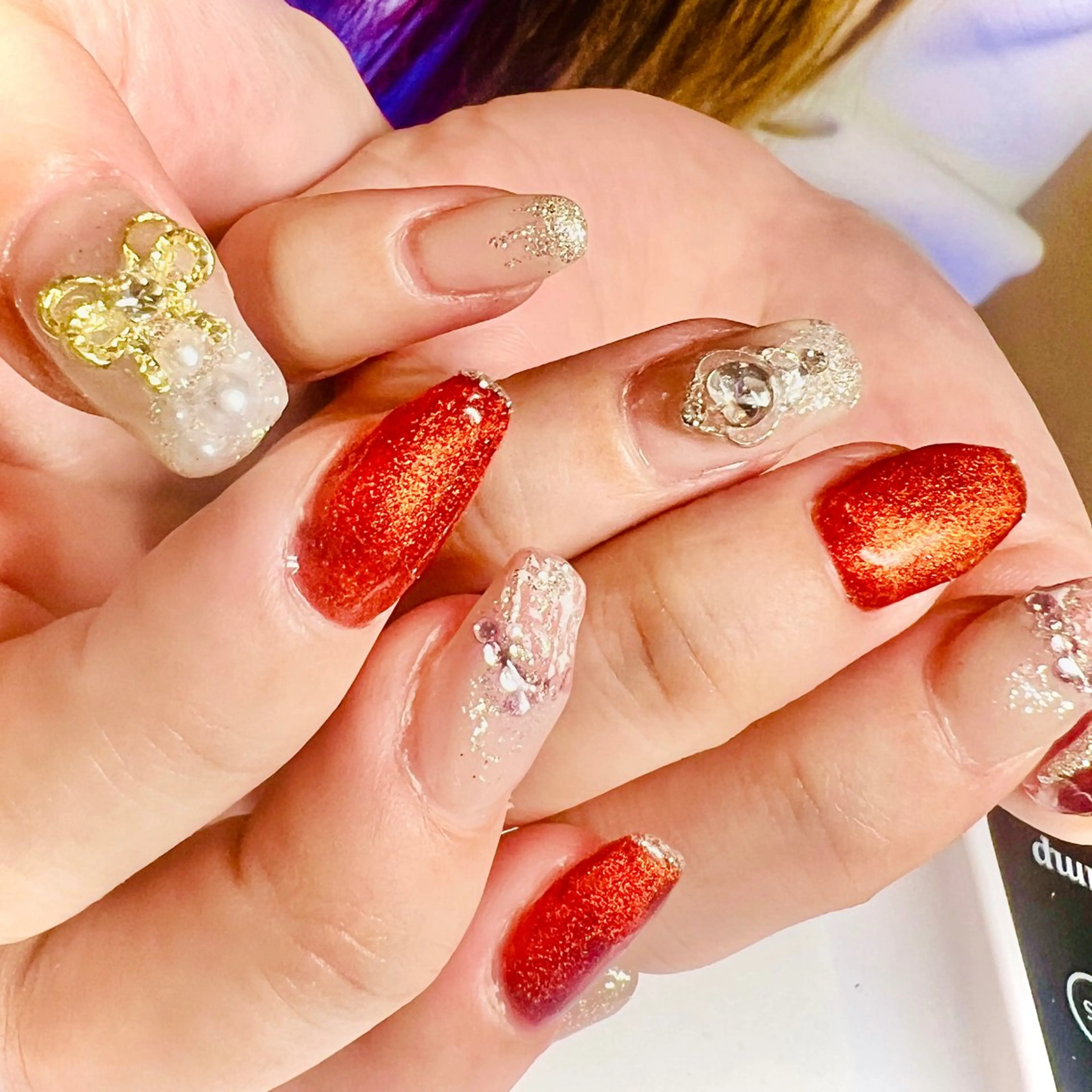 セミロング クリスマス ハンドネイル Nail Salon midnightのネイルデザイン