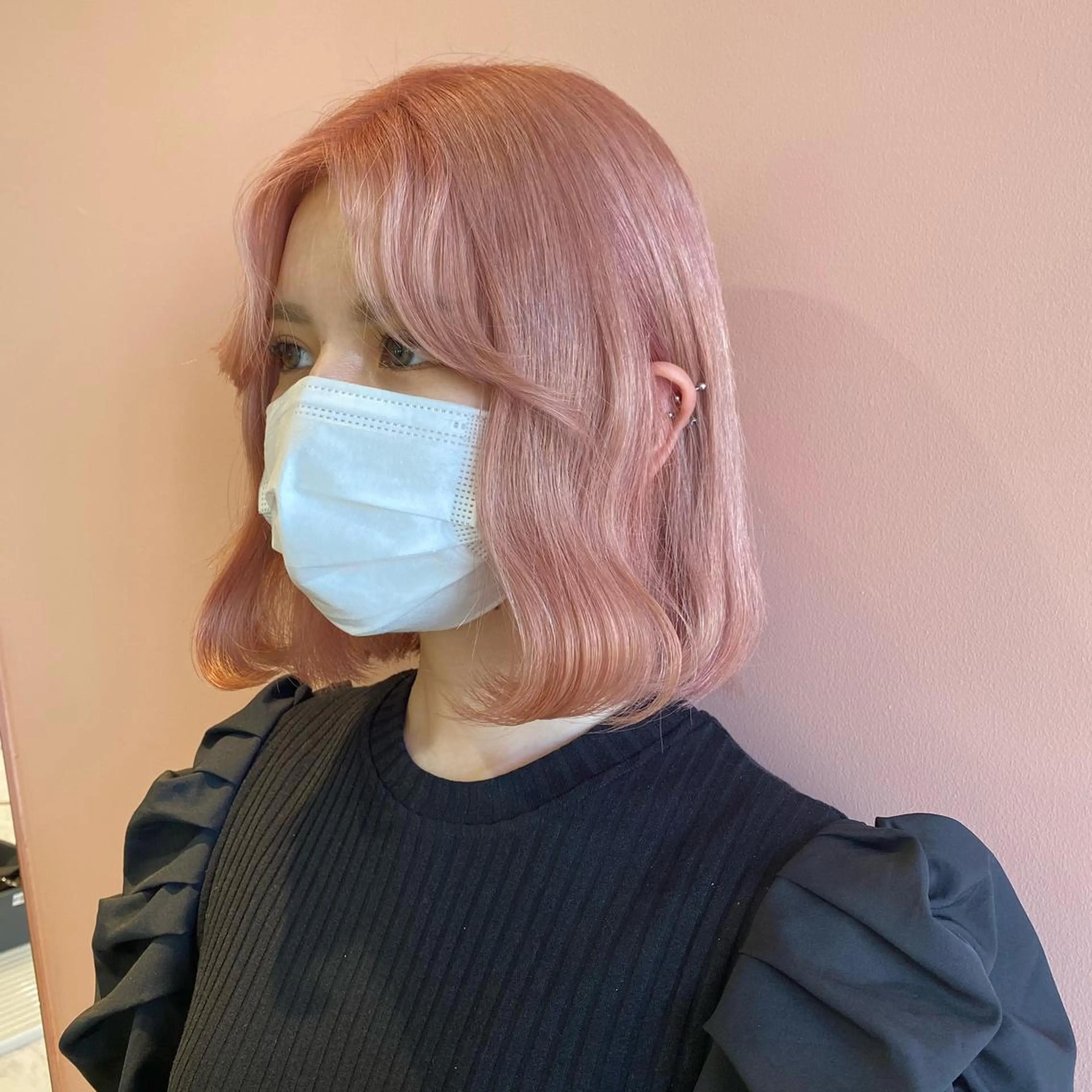 ミディアム カラー ベージュカラー ピンクカラー ピンクベージュ ORIKA 美容室のヘアスタイル