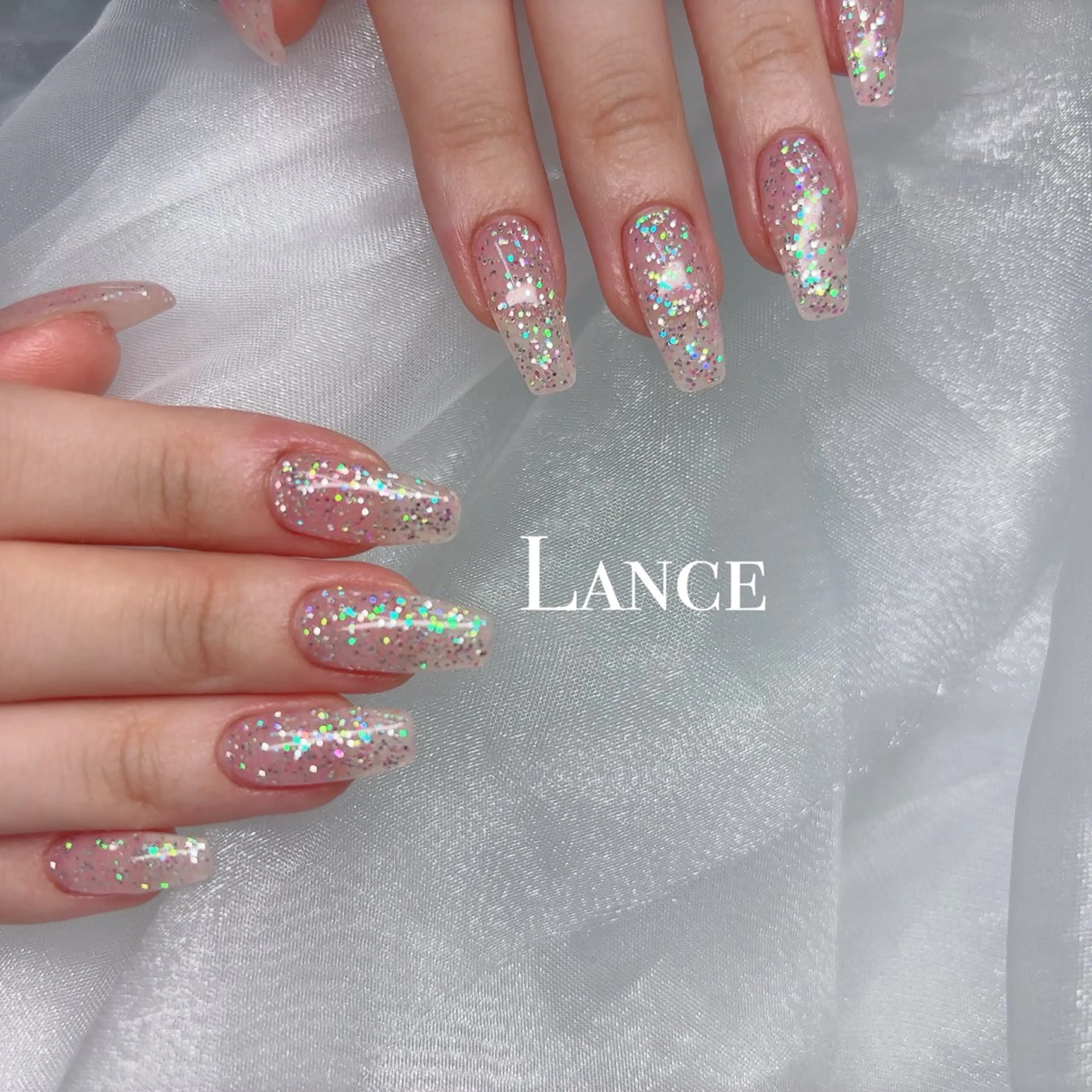 ネイル オーロラネイル フットネイル 氷ネイル・うるうるネイル キラキラネイル 韓国ネイル Lance nailのネイルデザイン