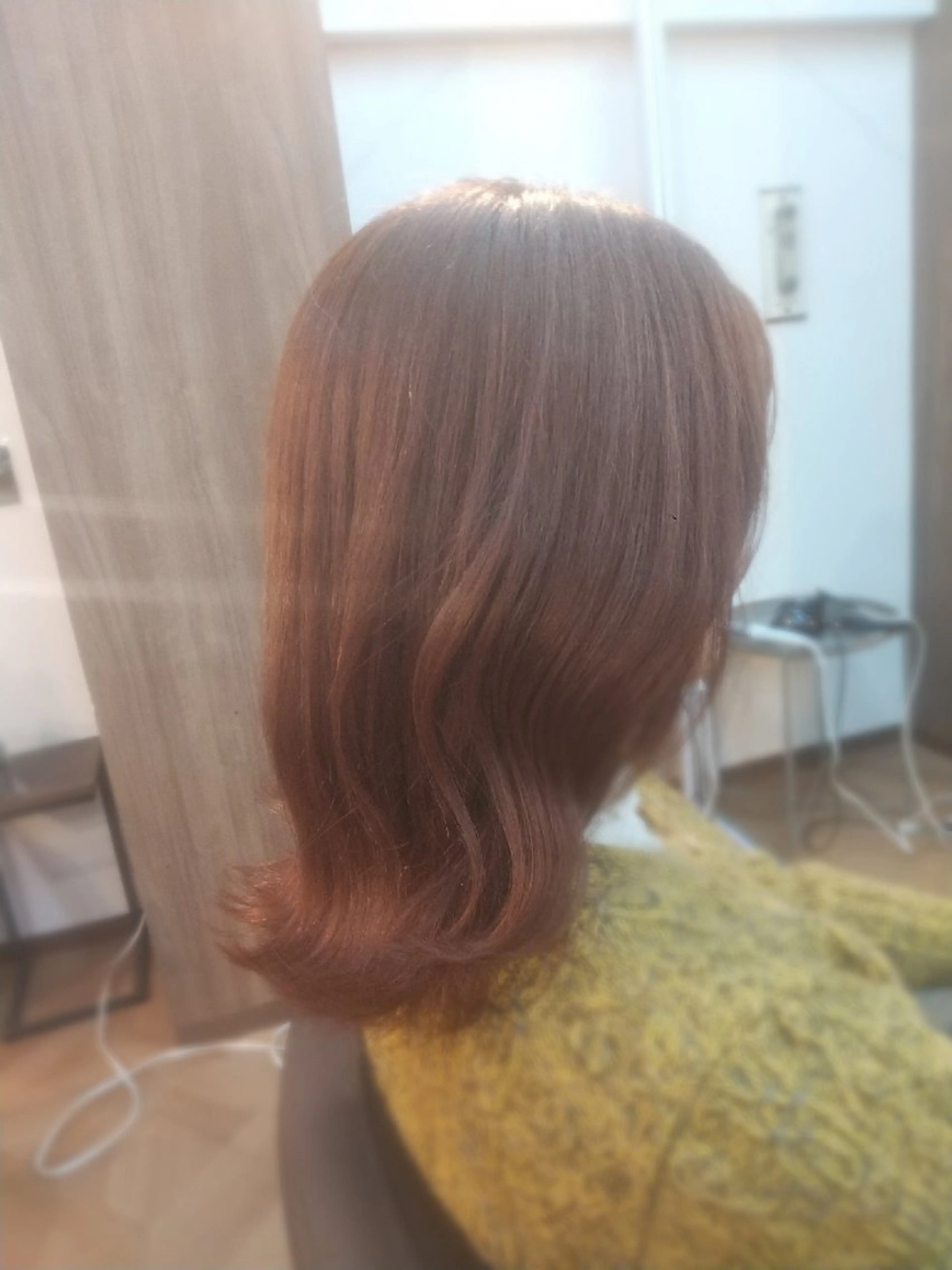 ミディアム カラー ブラウンカラー オレンジ オレンジブラウン 久村 奈菜のヘアスタイル
